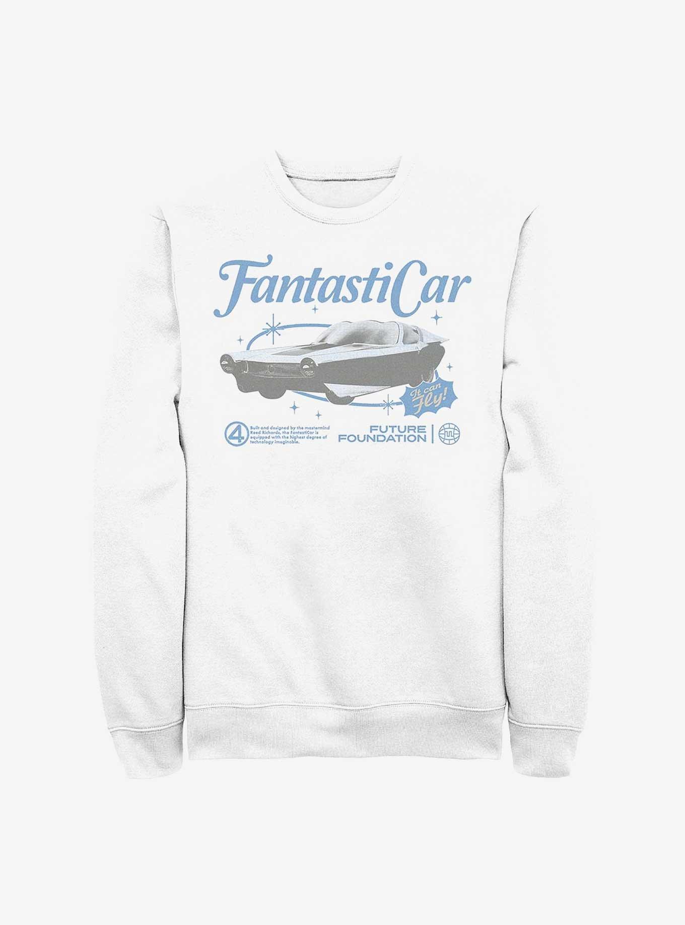 Marvel The Fantastic Four: First Steps Fantastic Car Sweatshirt Hot Topic Web Exclusive, WHITE, hi-res