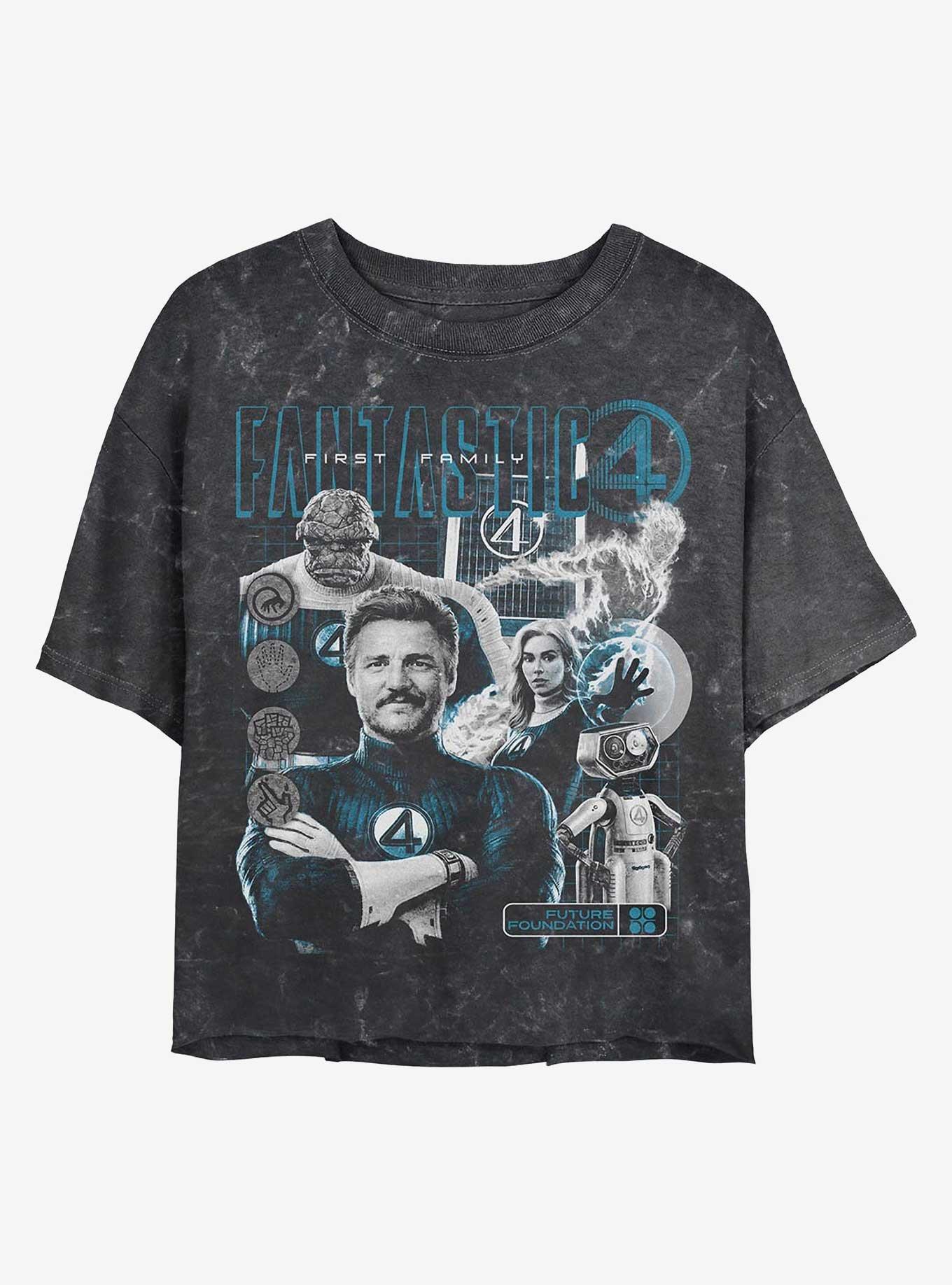 Marvel The Fantastic Four: First Steps Club Fantastic Girls Mineral Wash Crop T-Shirt Hot Topic Web Exclusive, , hi-res