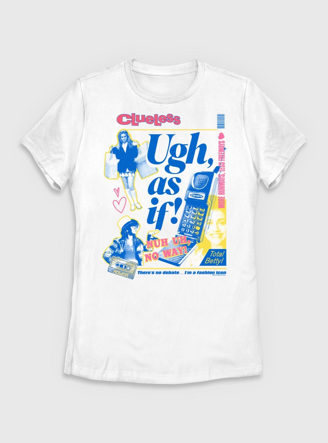 Clueless Ugh As If  Collage Womens T-Shirt, WHITE, hi-res