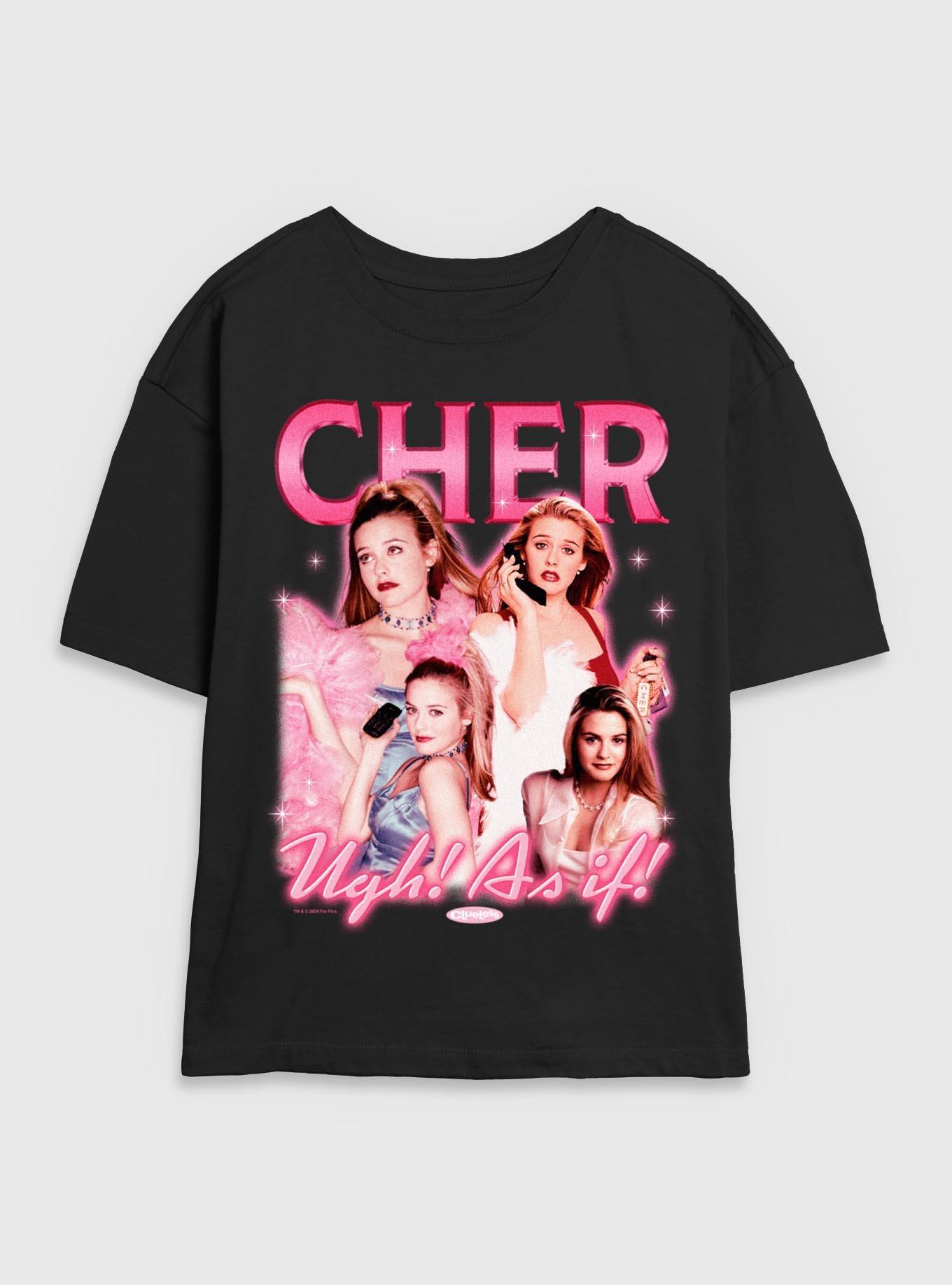 Clueless Y2K Cher Ugh As If Womens Skimmer T-Shirt, BLACK, hi-res