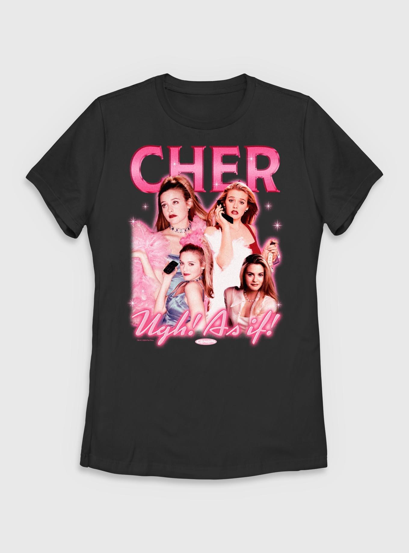 Clueless Y2K Cher Ugh As If Womens T-Shirt, BLACK, hi-res