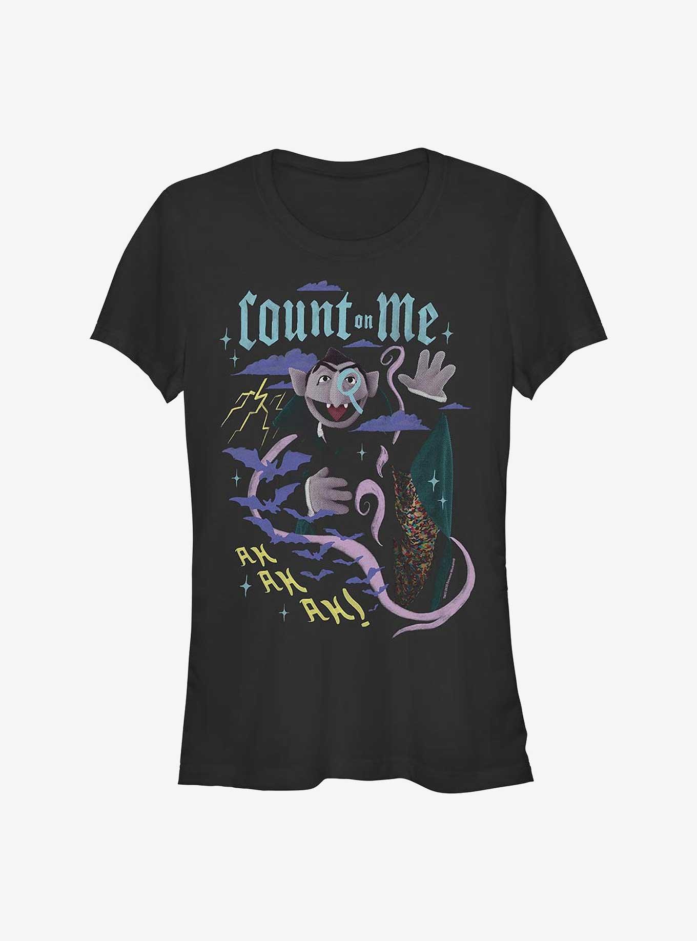 Sesame Street Count On Me Count Von Count Girls T-Shirt, BLACK, hi-res
