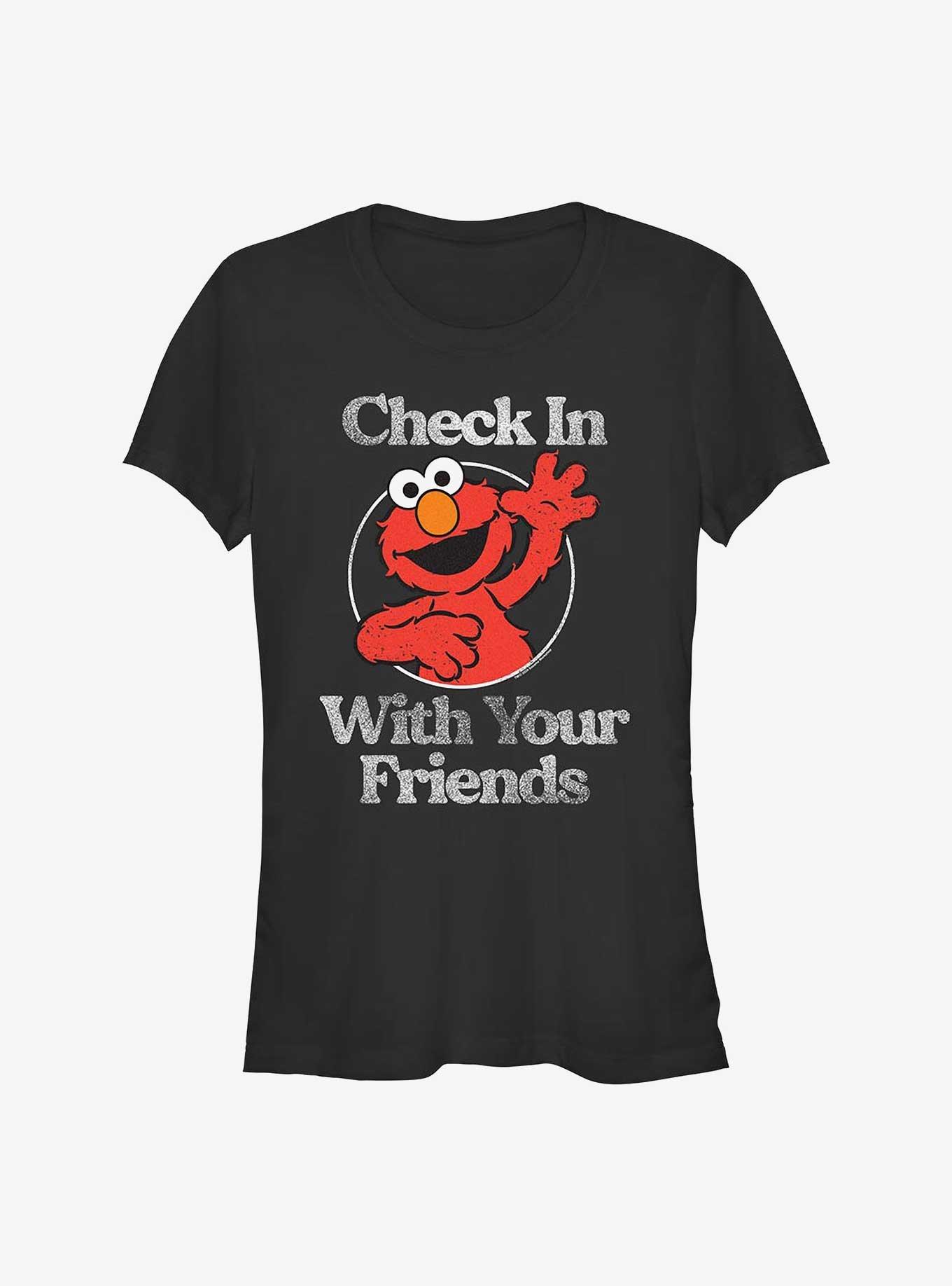 Sesame Street Check In With Your Friends Girls T-Shirt, BLACK, hi-res