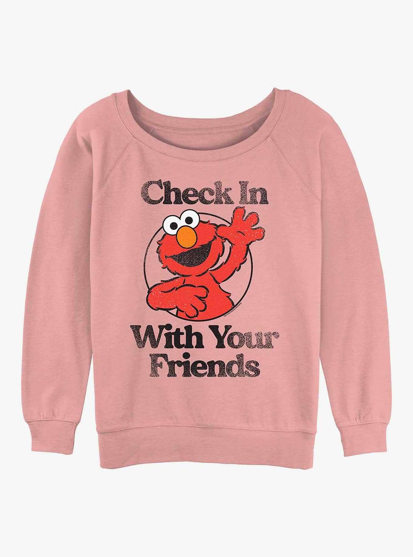 Sesame Street Check In With Your Friends Girls Slouchy Sweatshirt, DESERTPNK, hi-res