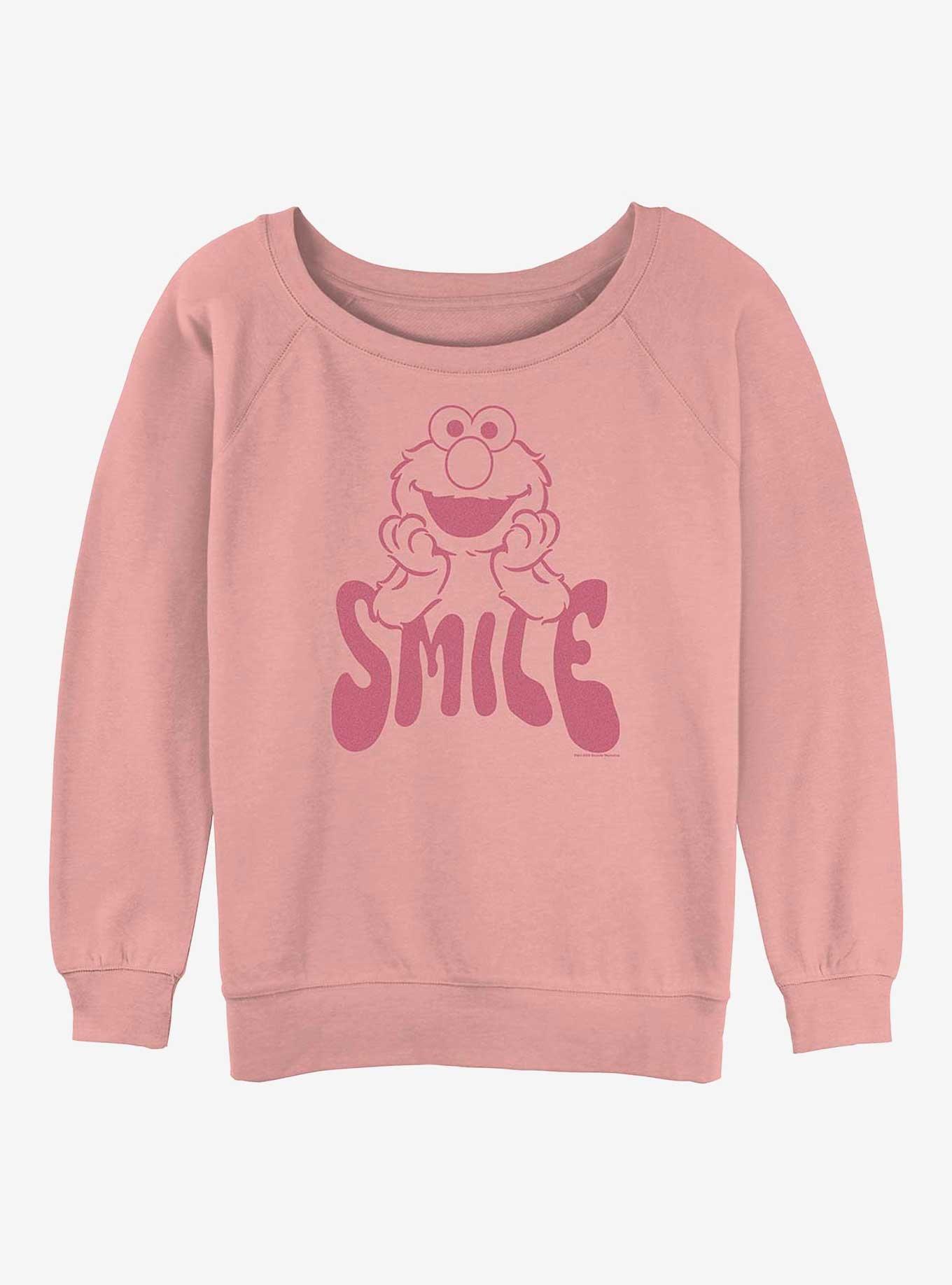 Sesame Street Elmo Smile Girls Slouchy Sweatshirt, DESERTPNK, hi-res