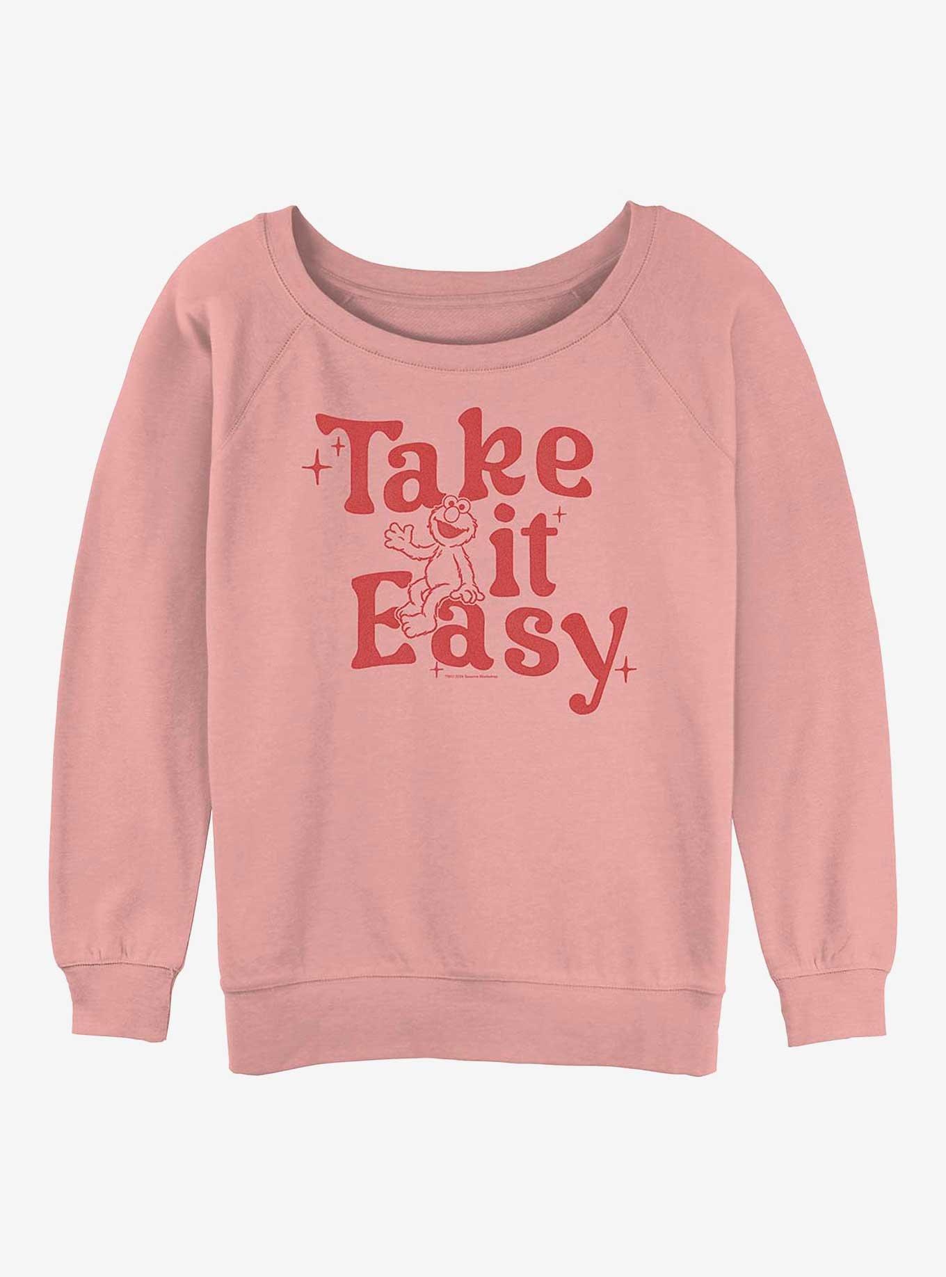 Sesame Street Elmo Take It Easy Girls Slouchy Sweatshirt, DESERTPNK, hi-res