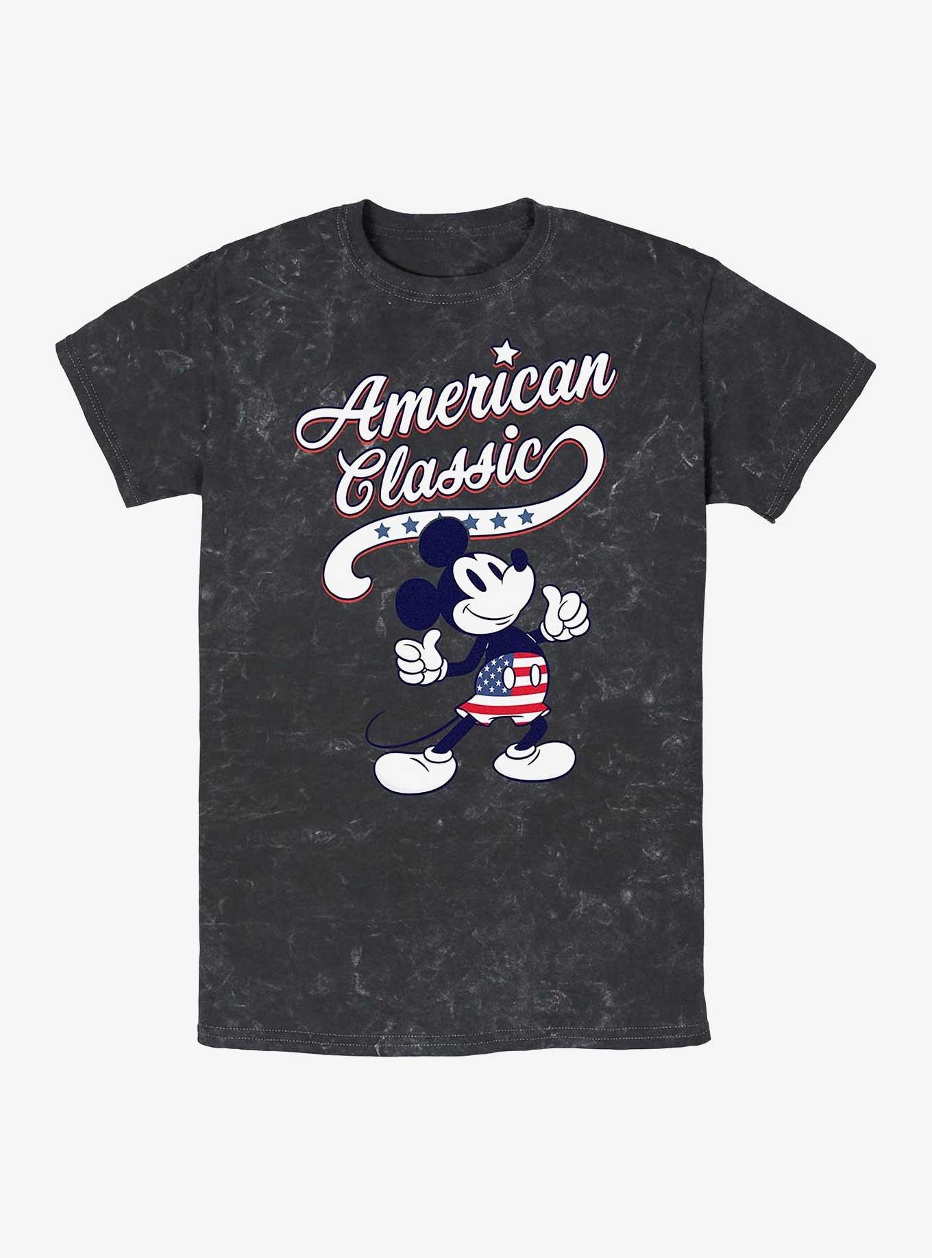 Disney Mickey Mouse American Classic Mineral Wash T-Shirt, BLACK, hi-res