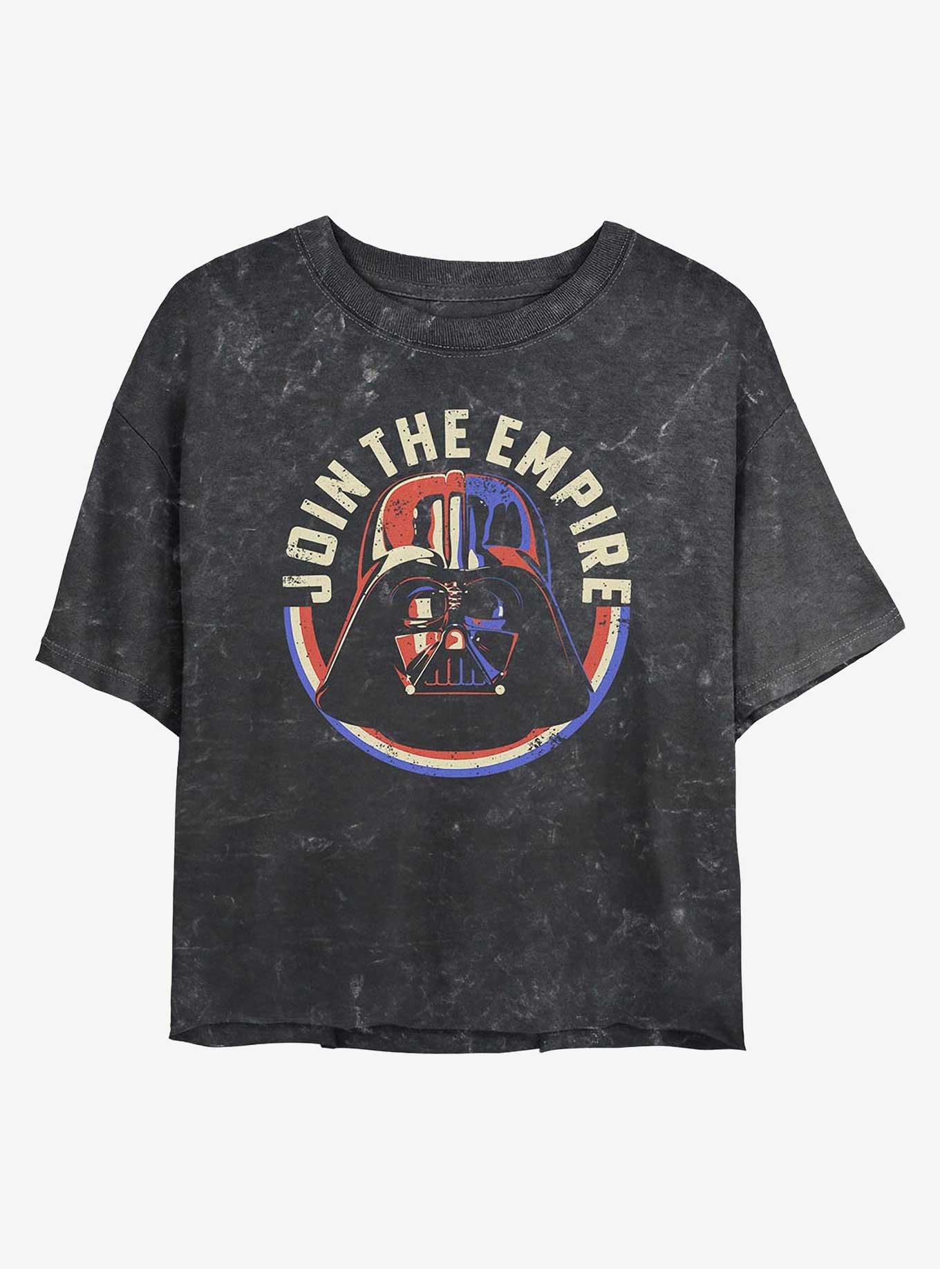 Star Wars Vad Stripes Mineral Wash Girls Crop T-Shirt, BLACK, hi-res