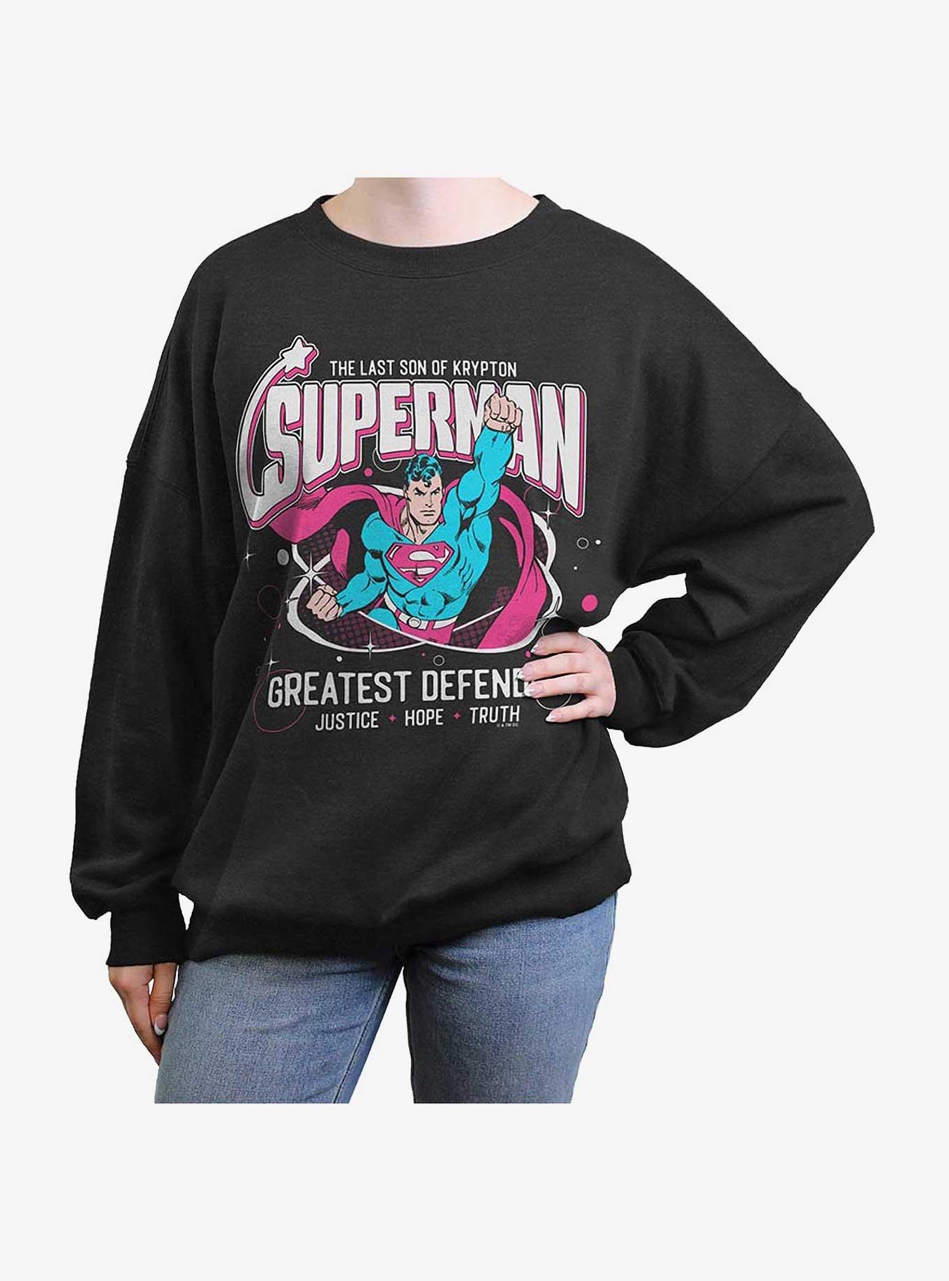 DC Comics Superman Greatest Defender Girls Oversized Sweatshirt Hot Topic Exclusive
