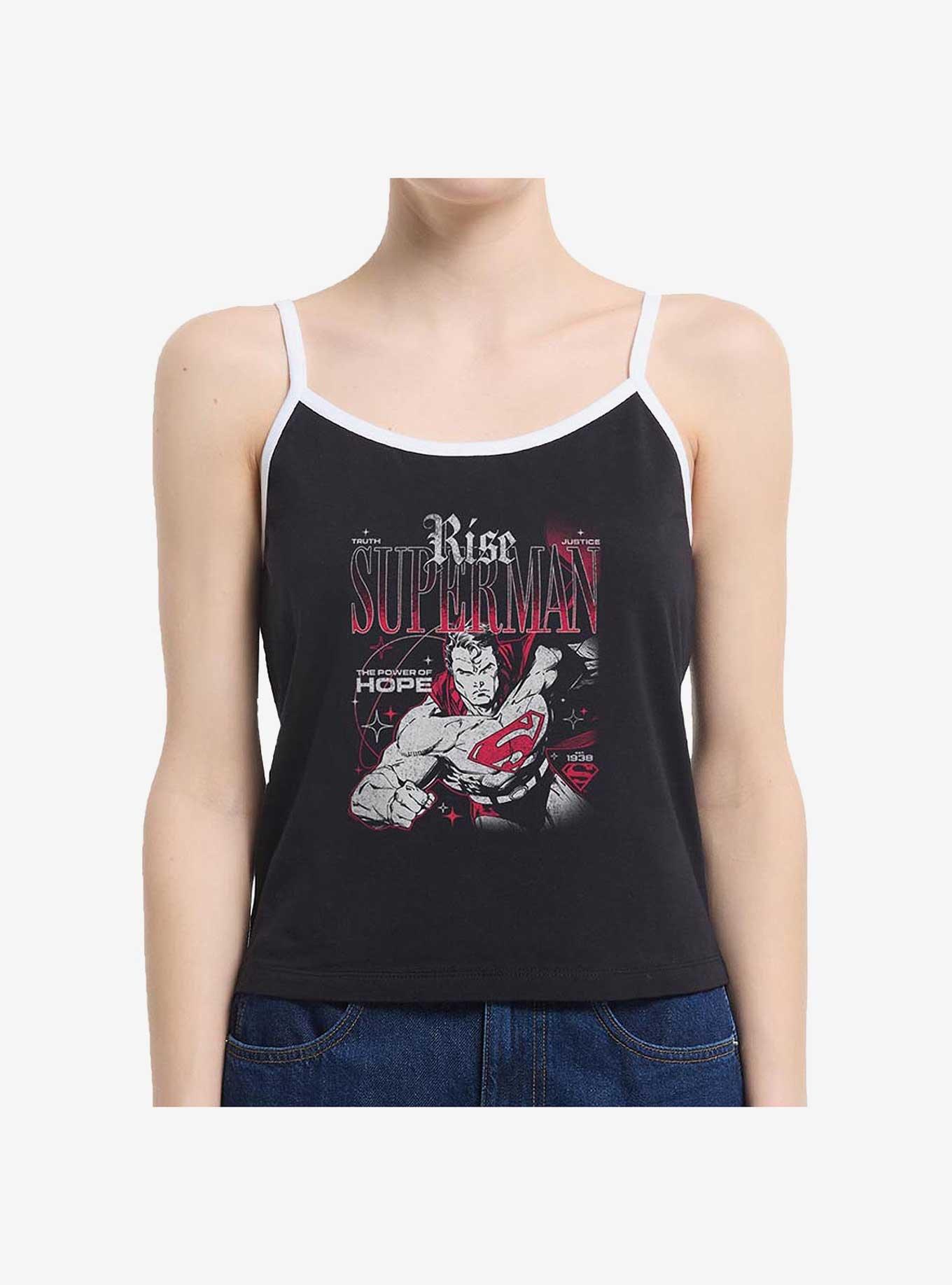DC Comics Superman Rise Truth Justice Hope Girls Cami Tank Hot Topic Web Exclusive, , hi-res