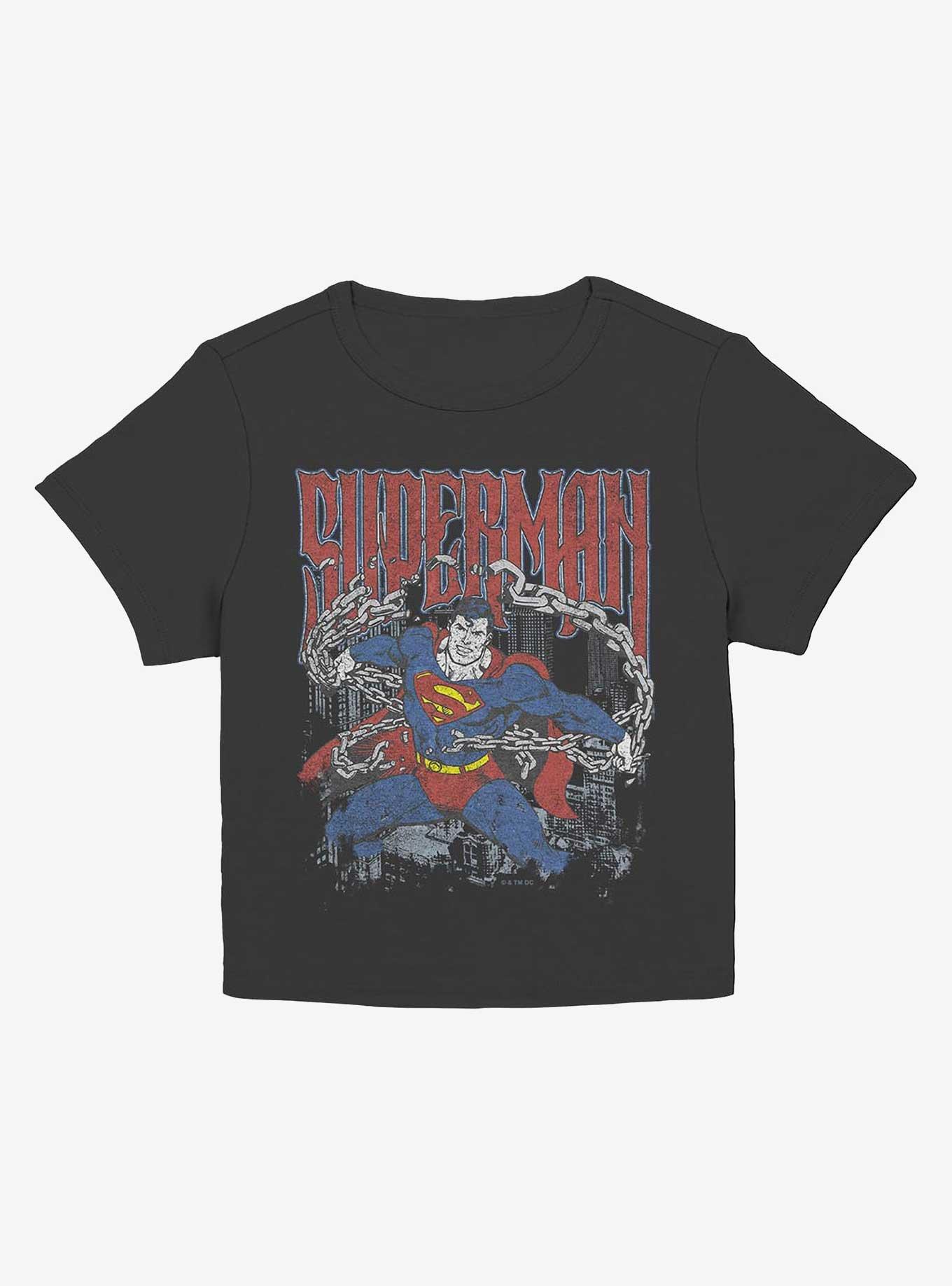 DC Comics Superman Unchained Girls Baby T-Shirt Hot Topic Web Exclusive, BLACK, hi-res