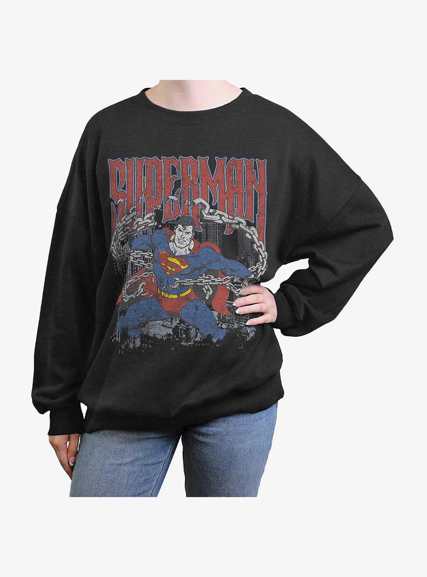DC Comics Superman Unchained Girls Oversized Sweatshirt Hot Topic Web Exclusive, , hi-res