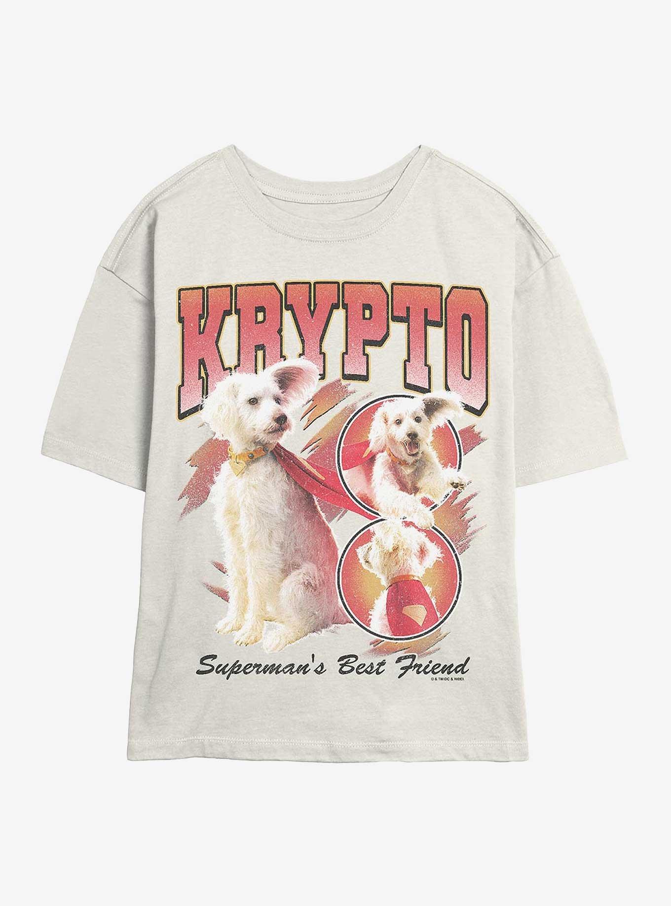 DC Comics Superman Krypto Superman's Best Friend Girls Skimmer T-Shirt Hot Topic Web Exclusive, EGRET, hi-res