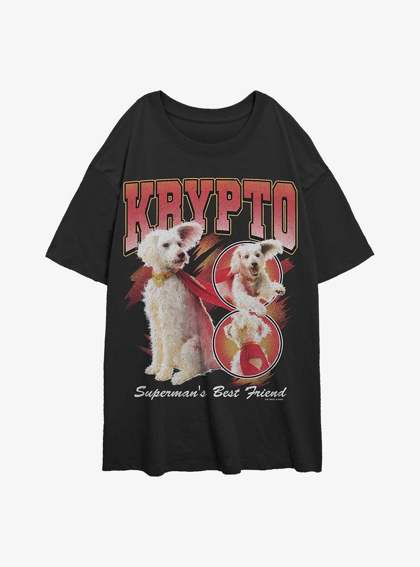 DC Comics Superman Krypto Superman's Best Friend Girls Oversized T-Shirt Hot Topic Web Exclusive, BLACK, hi-res