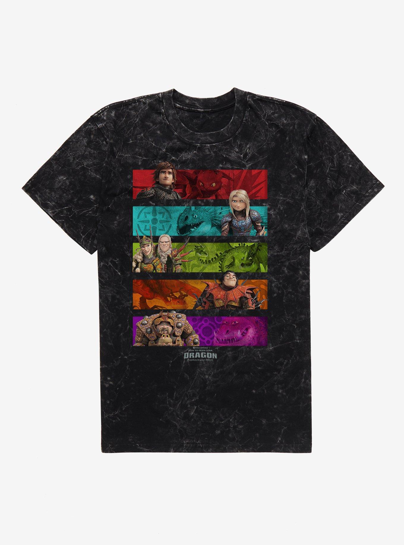 How To Train Your Dragon Dragon Trainer Banners Mineral Wash T-Shirt, BLACK MINERAL WASH, hi-res