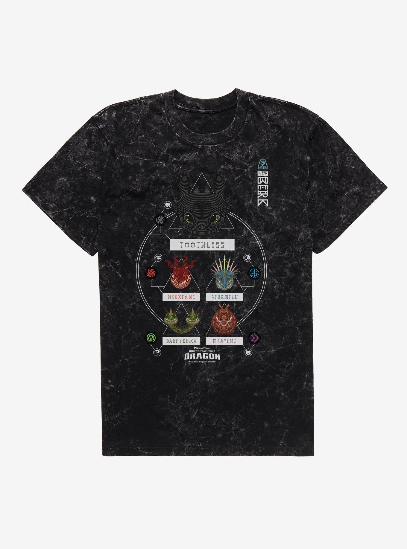 How To Train Your Dragon Dragon Chart Mineral Wash T-Shirt, BLACK MINERAL WASH, hi-res