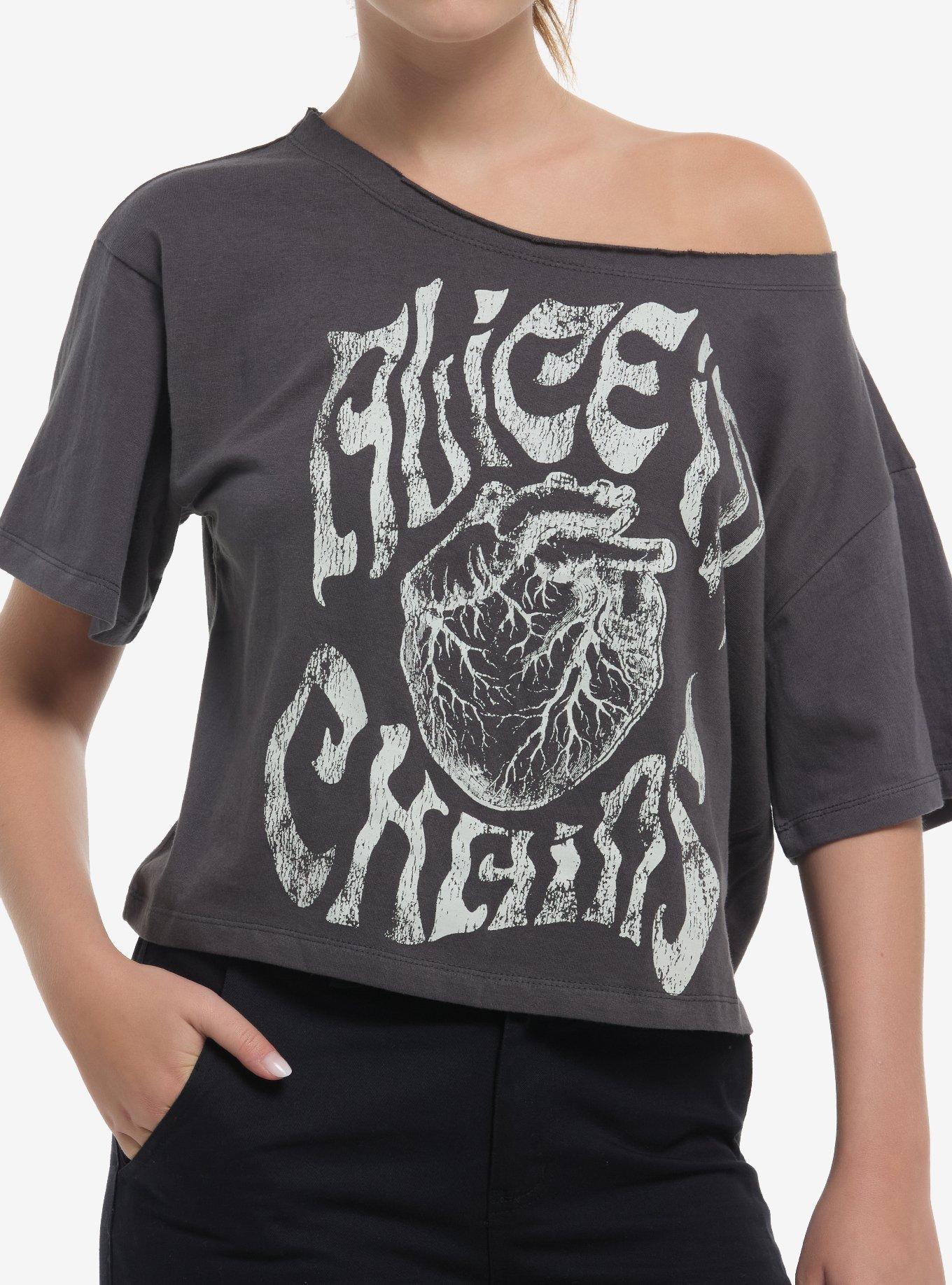 Alice In Chains Heart Off-Shoulder Girls T-Shirt, , hi-res
