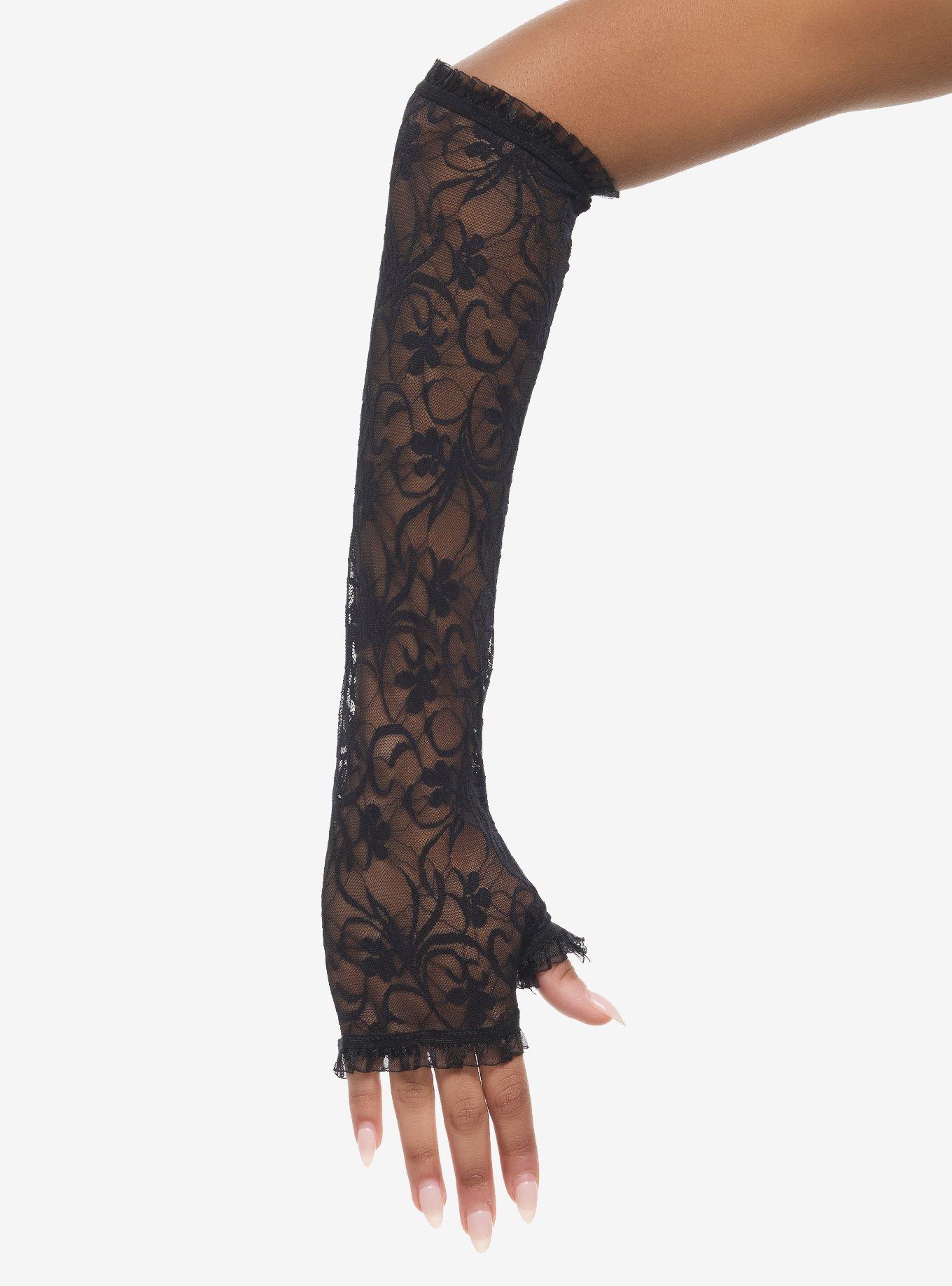 Black Lace Mesh Arm Warmers | Hot Topic