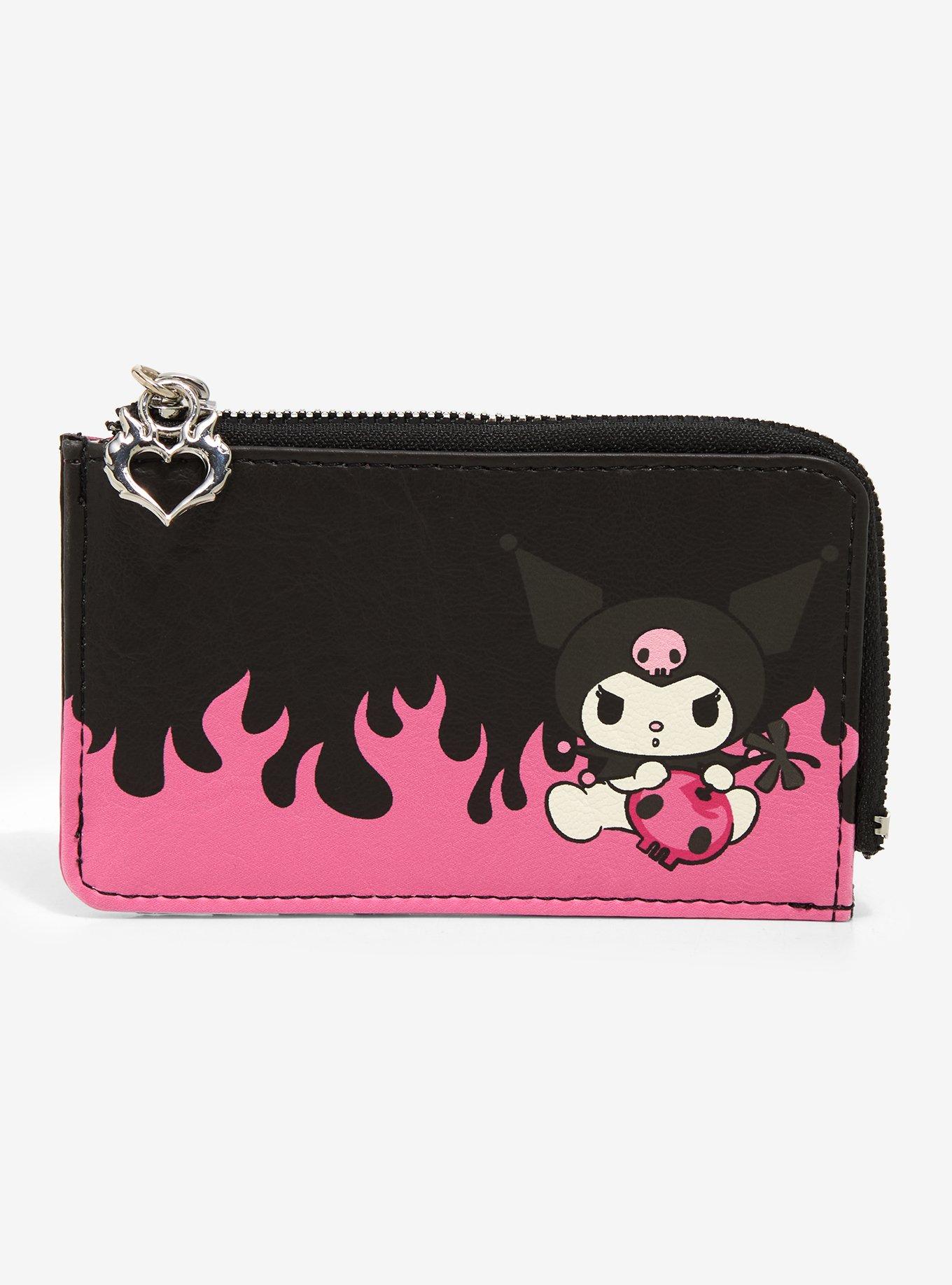 Kuromi Pink Flame Heart Mini Wallet, , hi-res