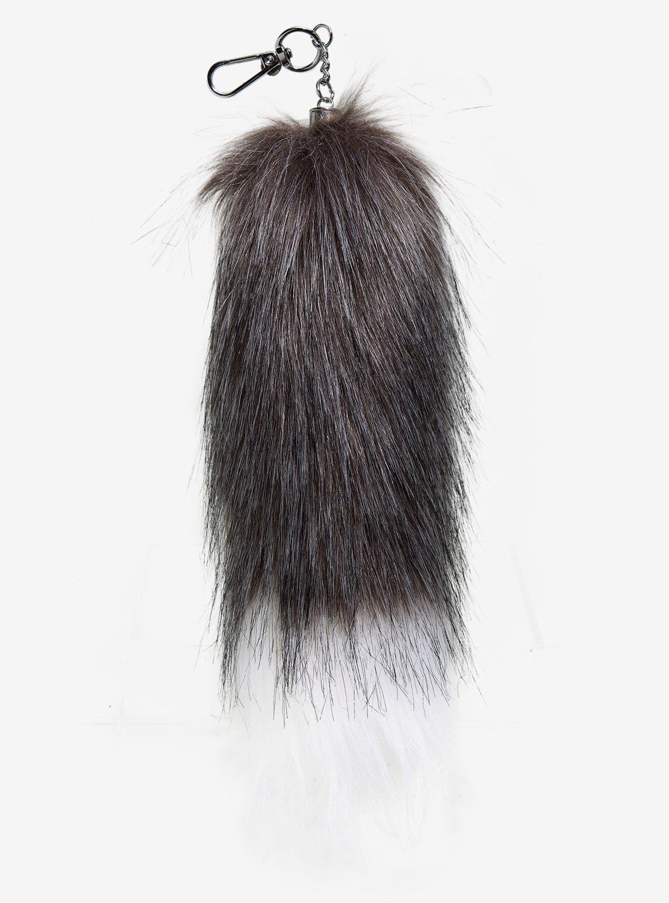 Faux Fur Wolf Tail Key Chain, , hi-res