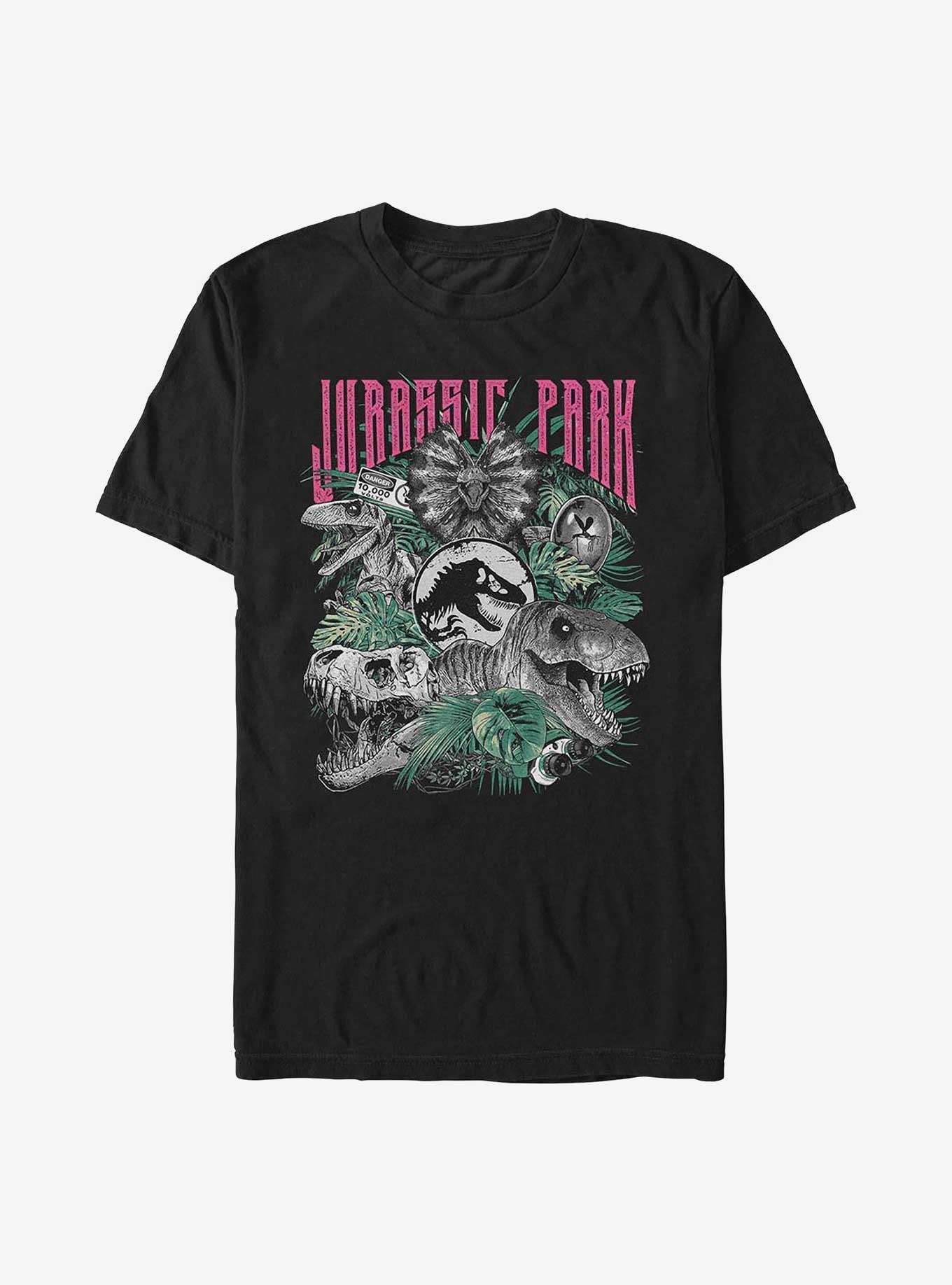 Jurassic Park Life Finds A Way Iconic Dinosaurs T-shirt Hot Topic Web Exclusive, BLACK, hi-res