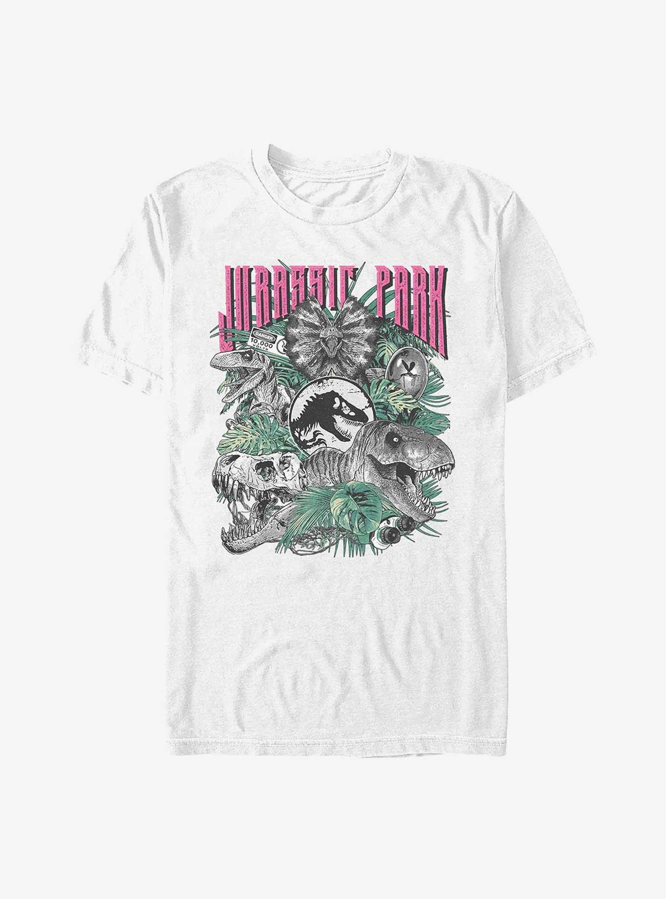 Jurassic Park Life Finds A Way Iconic Dinosaurs T-shirt Hot Topic Web Exclusive, WHITE, hi-res