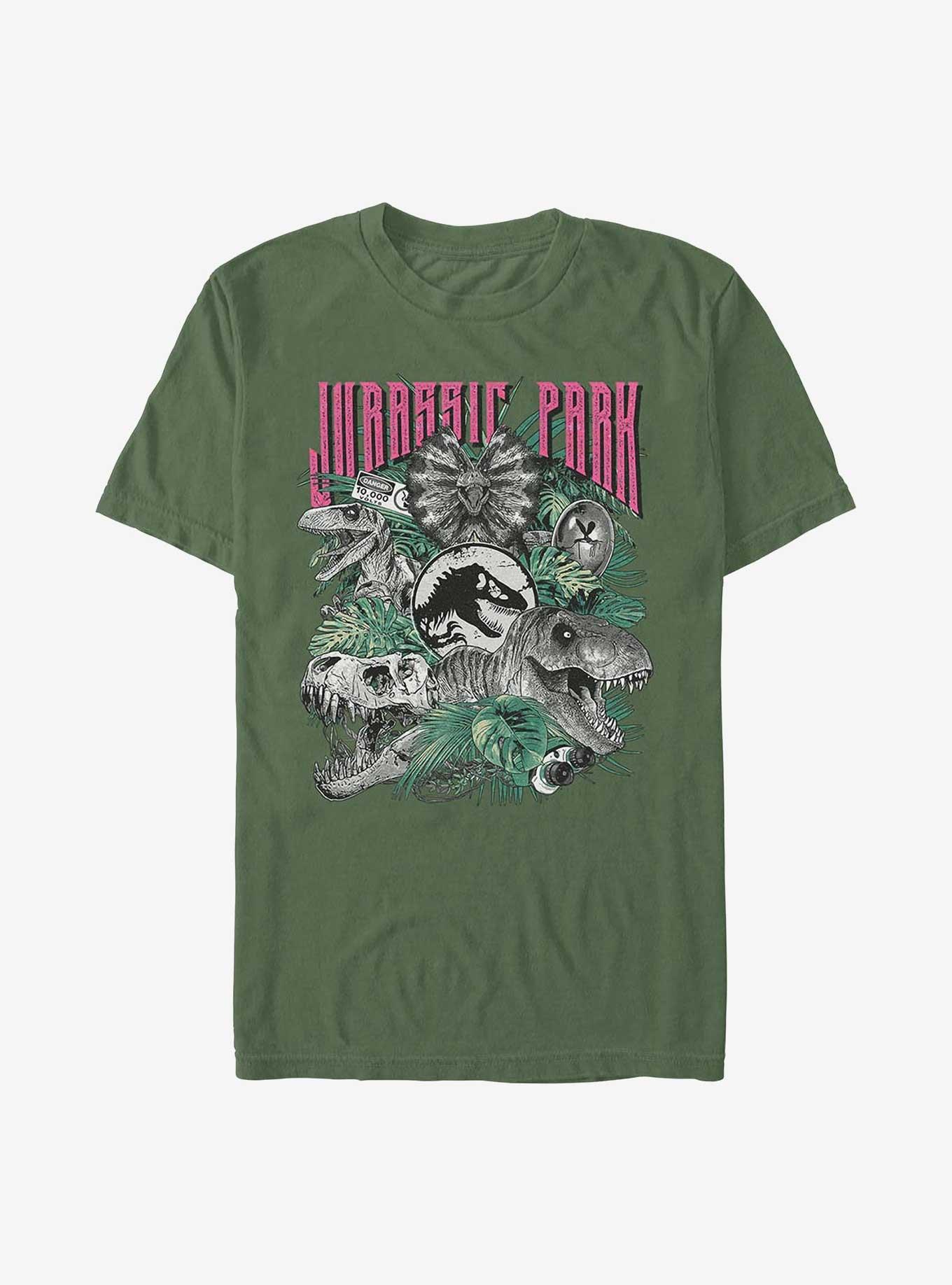 Jurassic Park Life Finds A Way Iconic Dinosaurs Garment Dye T-shirt Hot Topic Exclusive, , hi-res