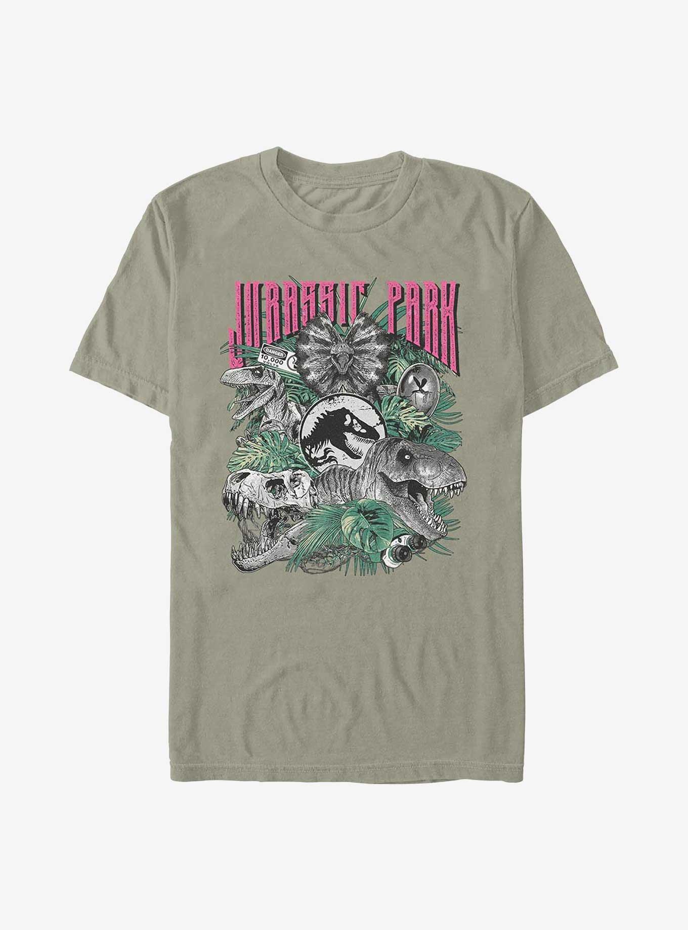 Jurassic Park Life Finds A Way Iconic Dinosaurs Garment Dye T-shirt Hot Topic Exclusive, , hi-res