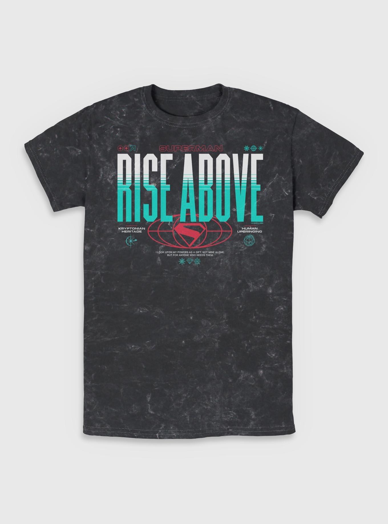 DC Comics Superman Go Higher Rise Above Mineral Wash T-shirt Hot Topic Exclusive, , hi-res