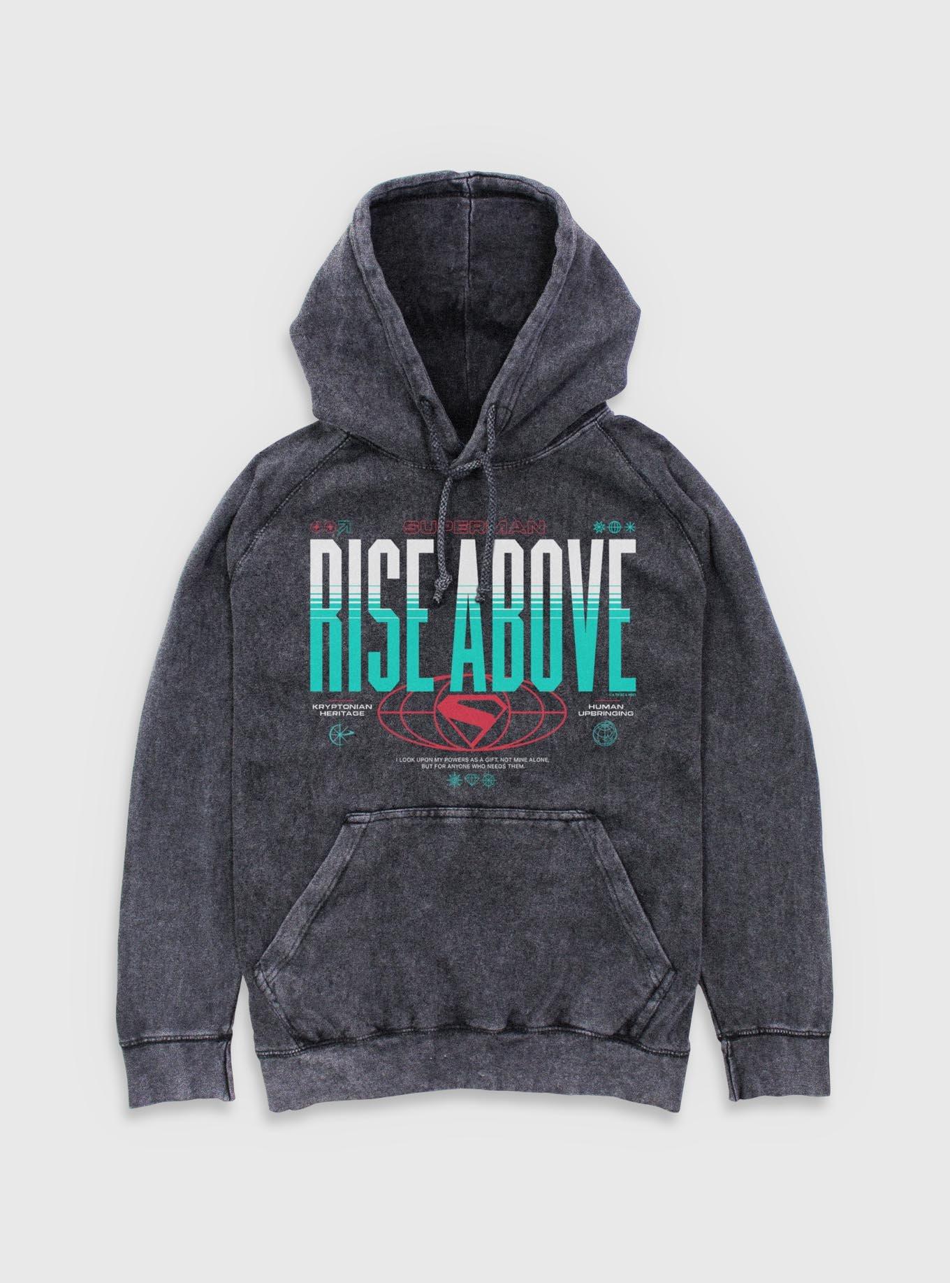 NULL DC Comics Superman Go Higher Rise Above Mineral Wash Hoodie Hot Topic Exclusive