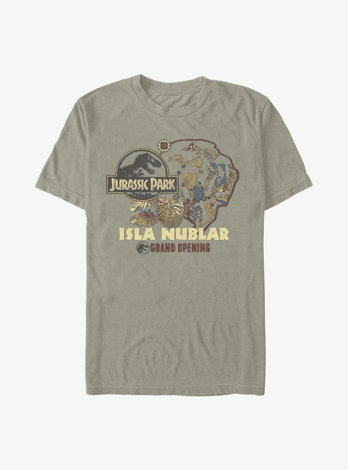 Jurassic Park Isla Nublar Grand Opening Garment Dye T-shirt Hot Topic Web Exclusive, SANDSTONE, hi-res