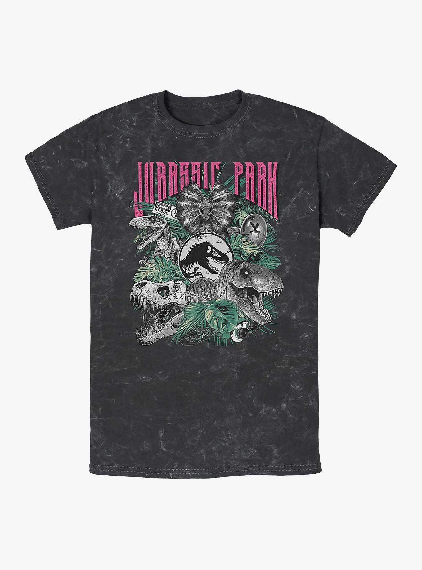 Jurassic Park Life Finds A Way Iconic Dinosaurs Mineral Wash T-shirt Hot Topic Web Exclusive, , hi-res