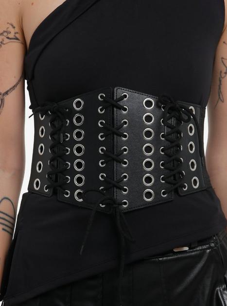 Black Grommet Lace-Up Corset Belt | Hot Topic