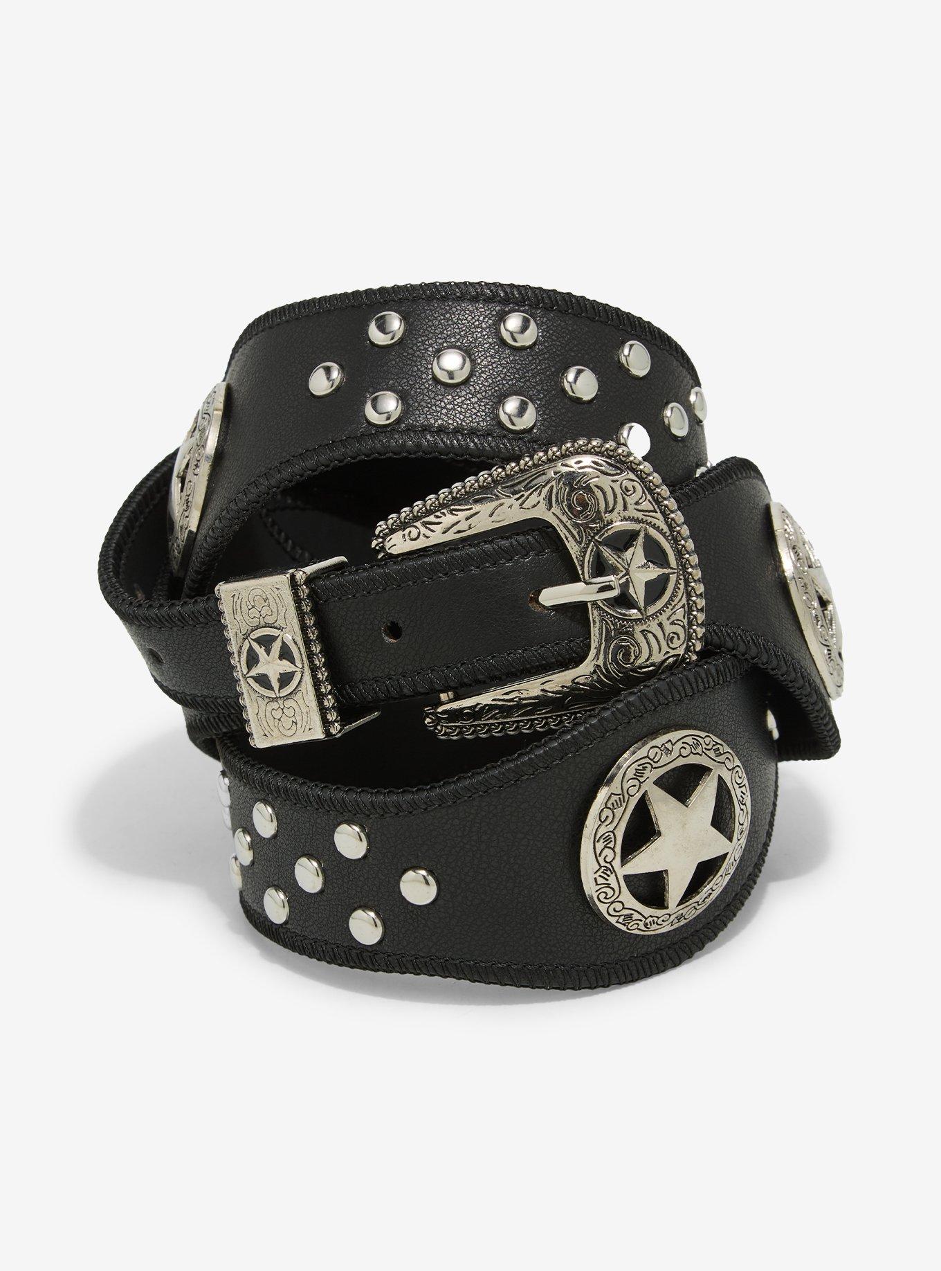 Black & Silver Western Star Stud Belt, , hi-res