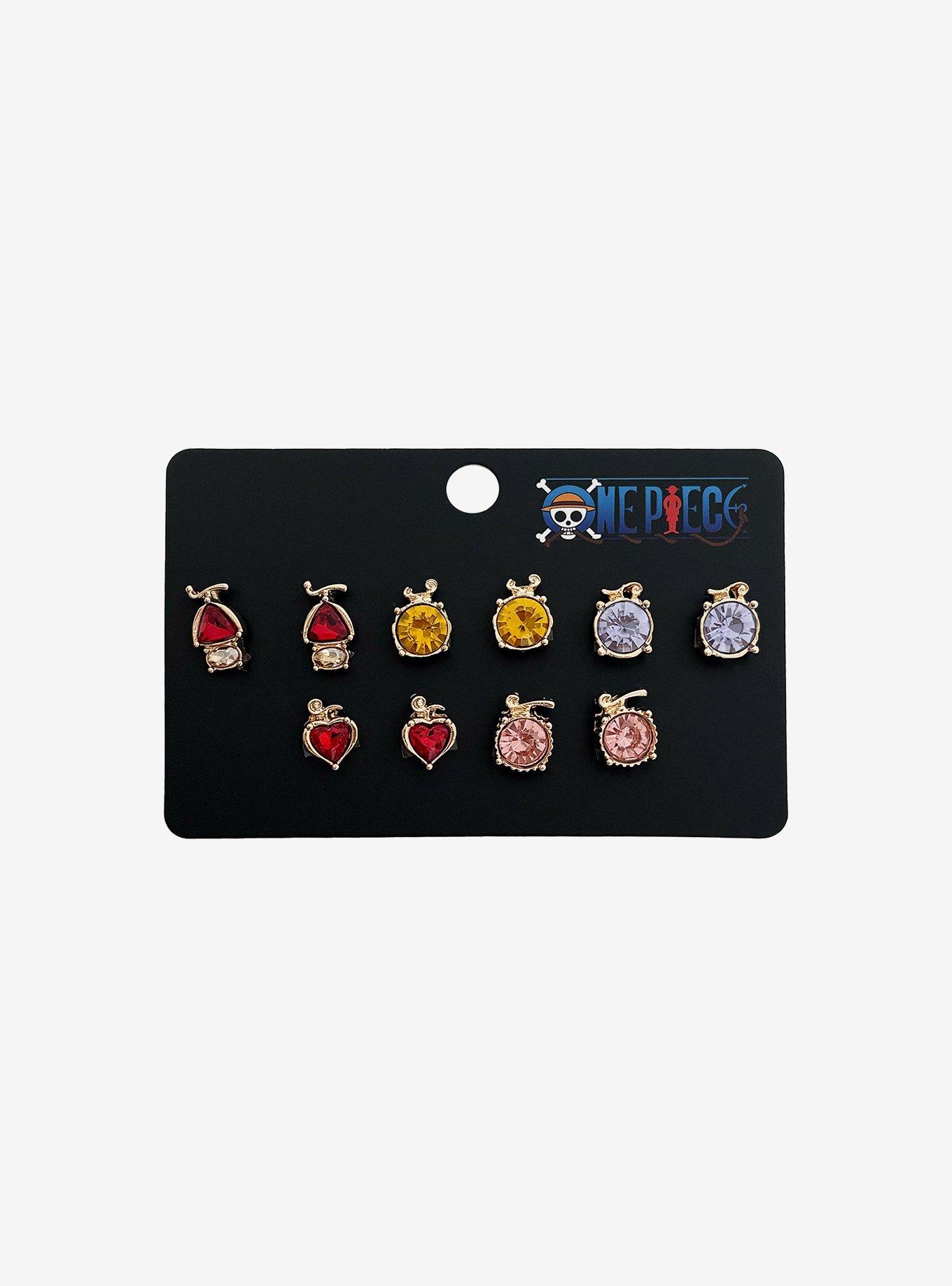 One Piece Devil Fruits Gem Stud Earring Set, , hi-res