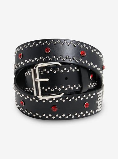 Red Stone Decorative belt Beaded with silver hardware-willing to bargain on cost Red & Silver Cross Bling Belt | Hot Topic main image 3