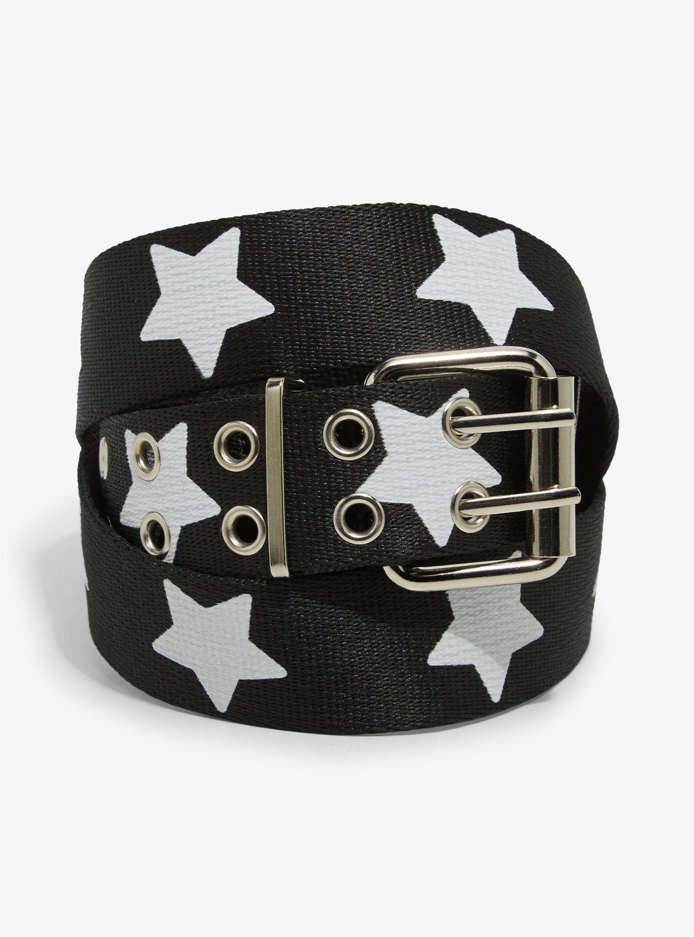 Black & White Star Canvas Belt, , hi-res