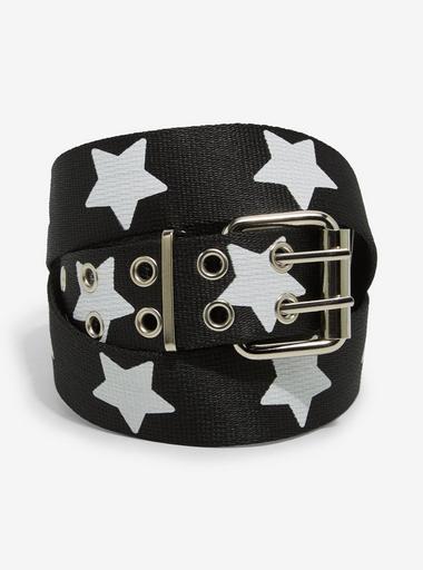 9522 Lined Star Belt, Black Y2K Star Belt for Women – Harajuku Punk Black Belt – The Feelz main image 3