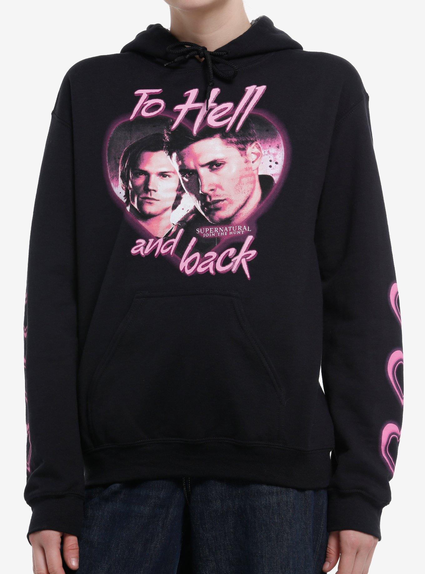 Supernatural To Hell And Back Heart Portrait Girls Hoodie, , hi-res