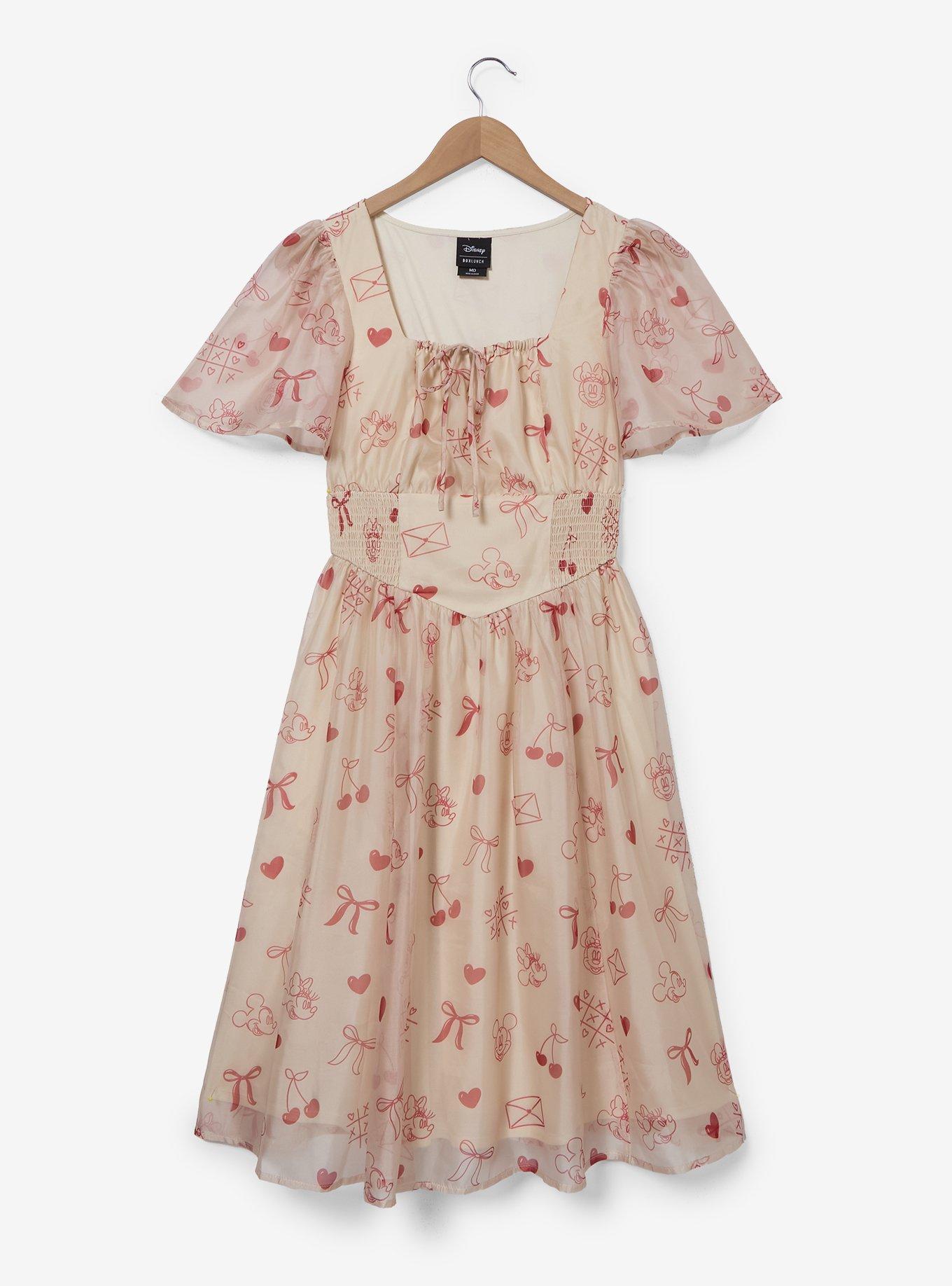 Disney Mickey & Minnie Mouse Valentine's Day Icons Smock Dress - BoxLunch Exclusive, , hi-res