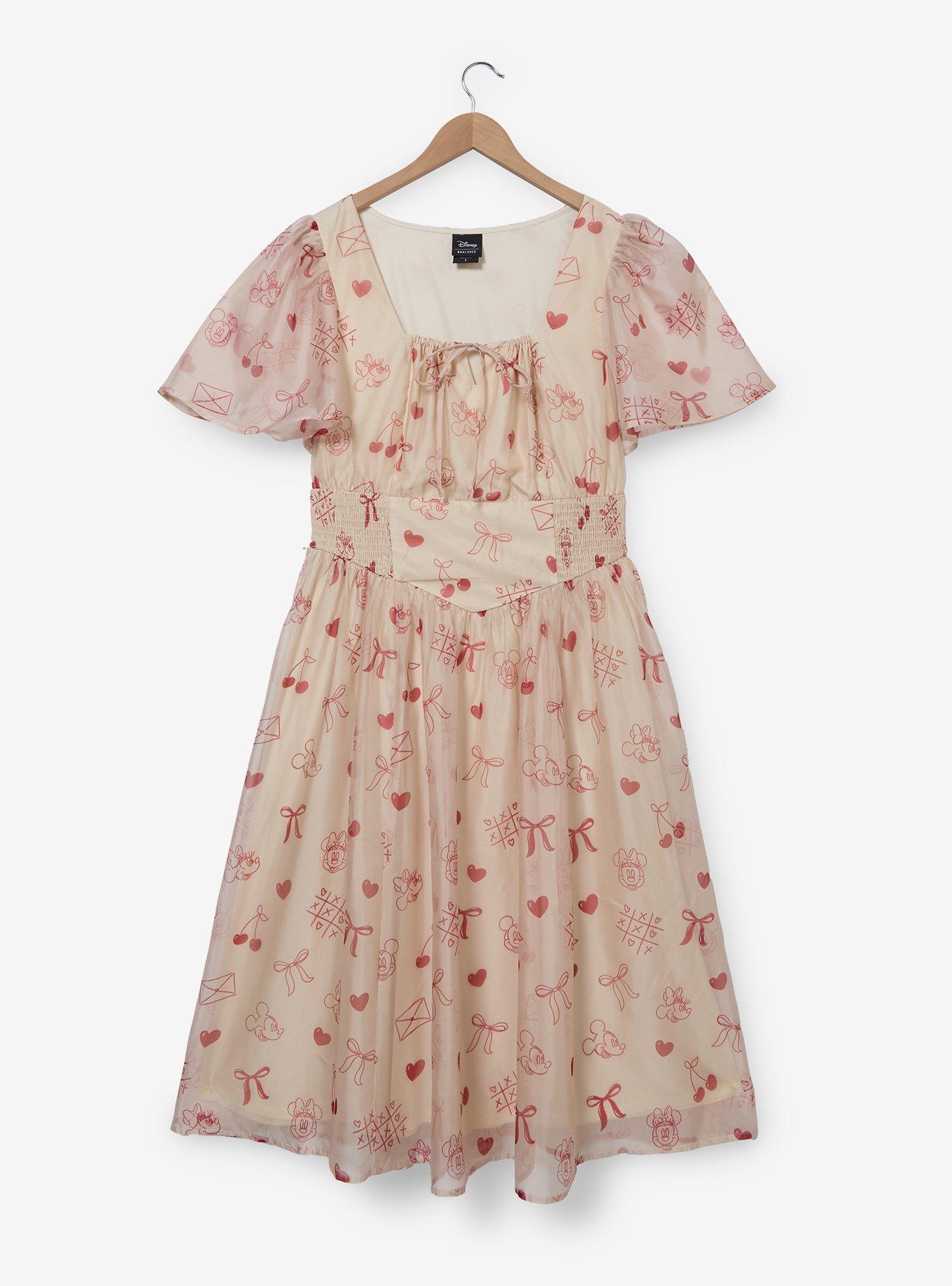 Disney Mickey & Minnie Mouse Valentine's Day Icons Plus Size Smock Dress - BoxLunch Exclusive, , hi-res