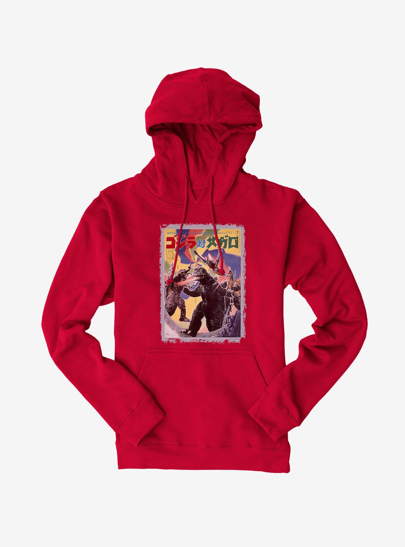 Godzilla Versus Megalon Hoodie, RED, hi-res