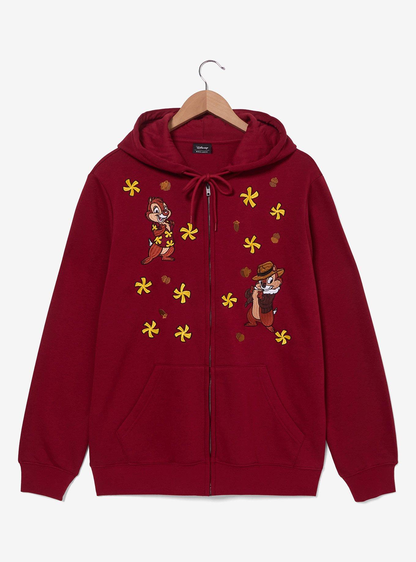 Disney Chip & Dale Floral Embroidered Zippered Hoodie - BoxLunch Exclusive, , hi-res