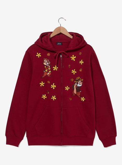 トップス Disney / EMBROIDERY ZIP HOODIE Disney Chip & Dale Floral Embroidered Zippered Hoodie - BoxLunch