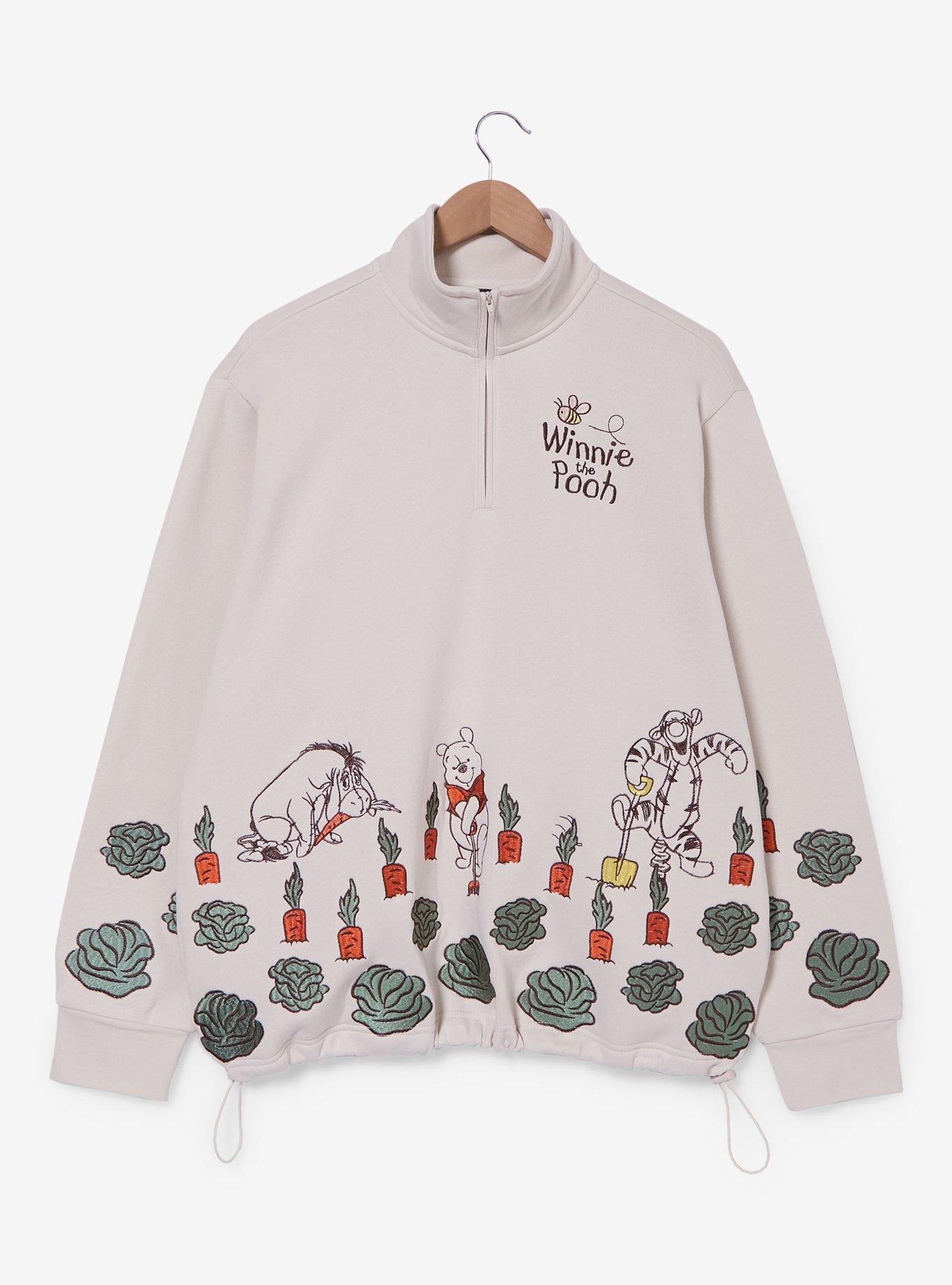 Disney Winnie the Pooh Veggie Garden Women's Plus Size Quarter Zip Crewneck - BoxLunch Exclusive, , hi-res