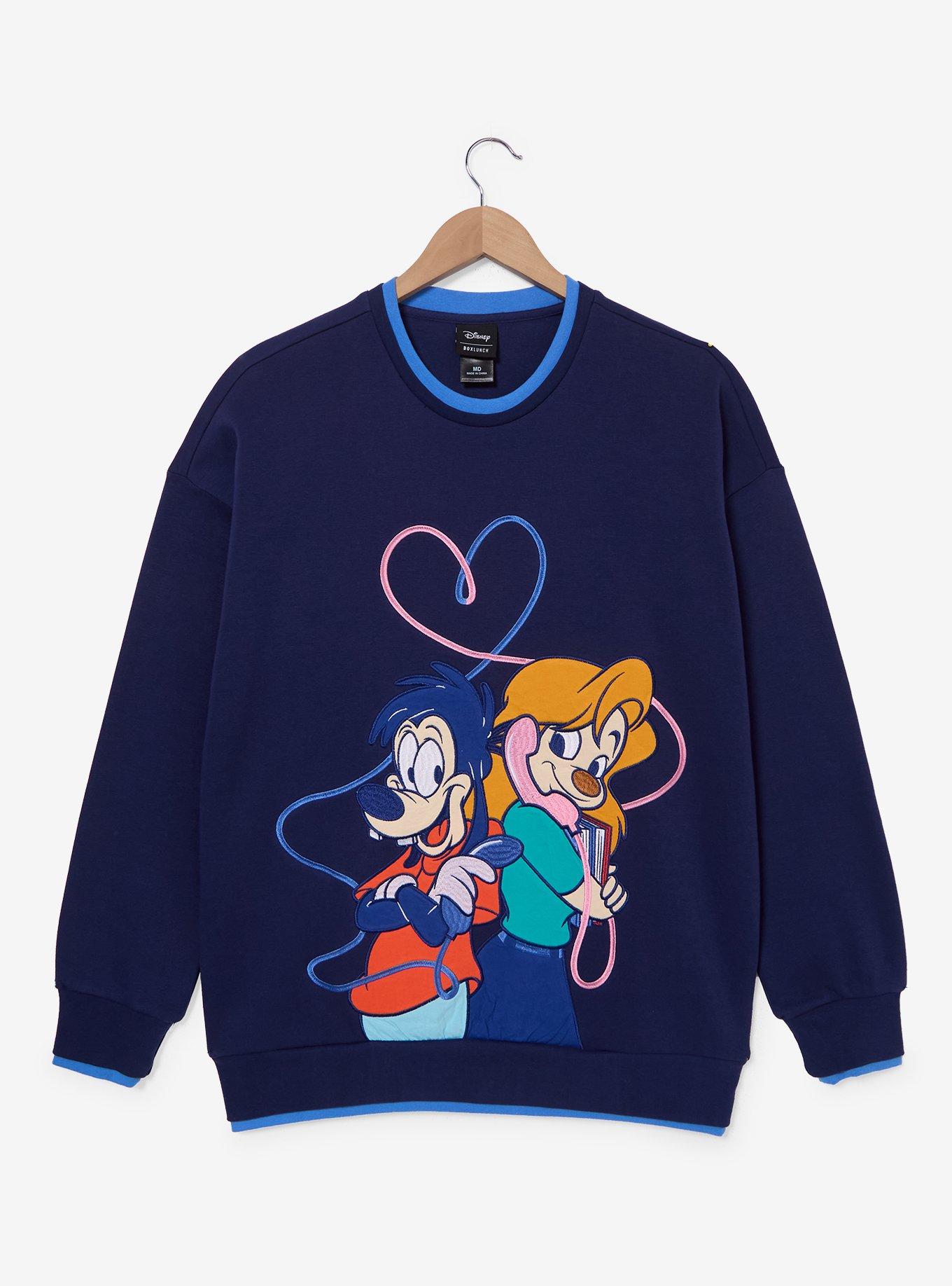 Disney A Goofy Movie Max & Roxanne Embroidered Heart Crewneck