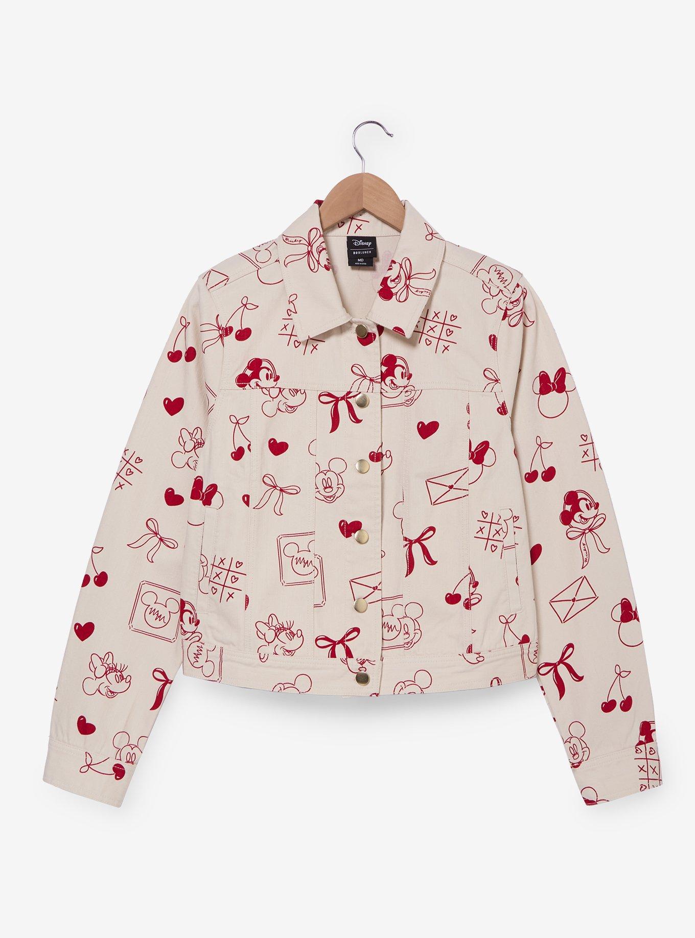 Disney Mickey & Minnie Valentine's Day Icons Women's Denim Jacket - BoxLunch Exclusive, , hi-res