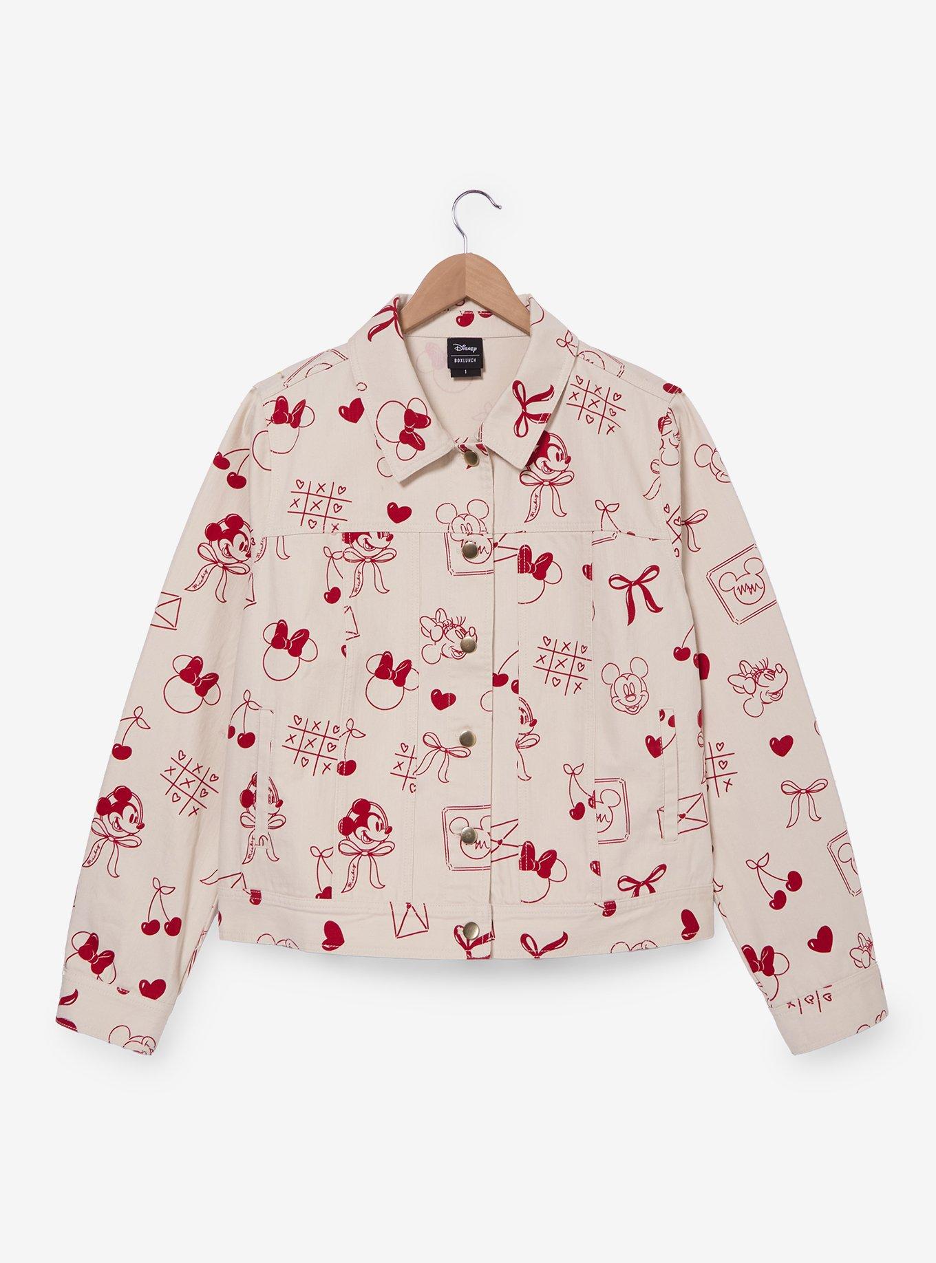 Disney Mickey & Minnie Valentine's Day Icons Women's Plus Denim Jacket - BoxLunch Exclusive