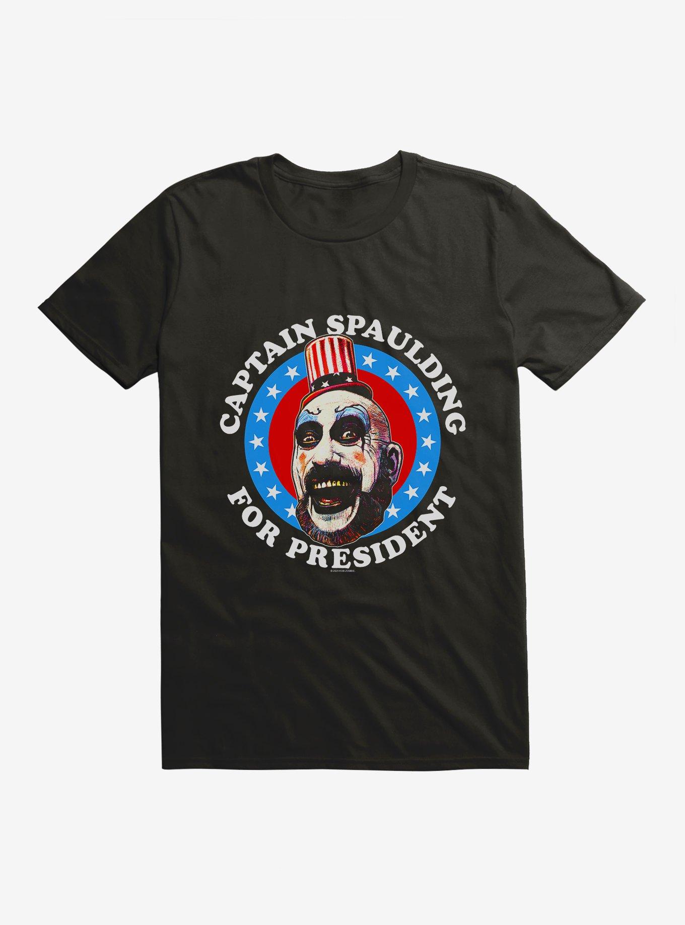 House Of 1000 Corpses Captain Spaulding For President Extra Soft T-Shirt, BLACK, hi-res