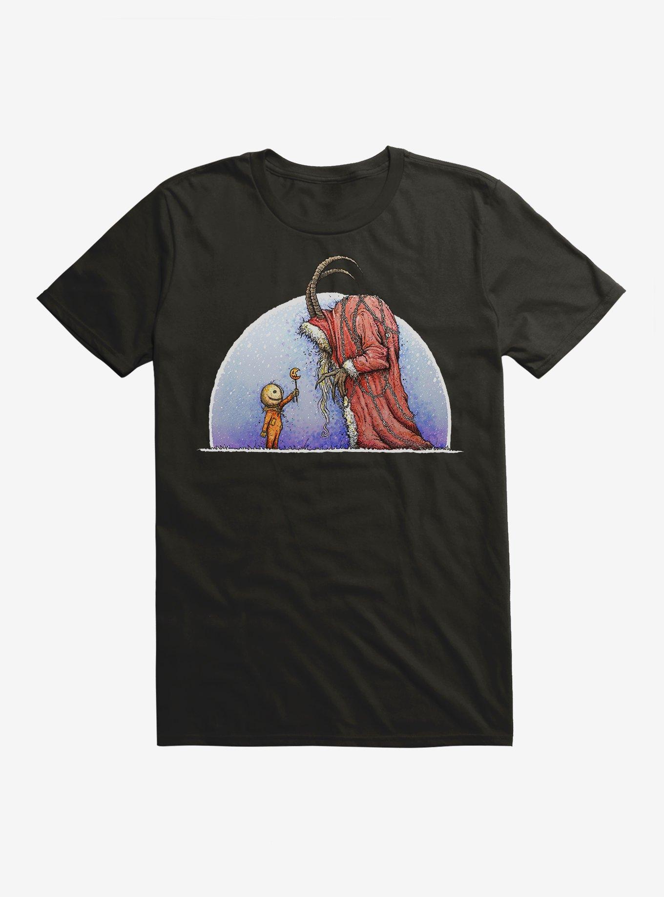 Holiday Horrors Meet Krampus Black Extra Soft T-Shirt, BLACK, hi-res